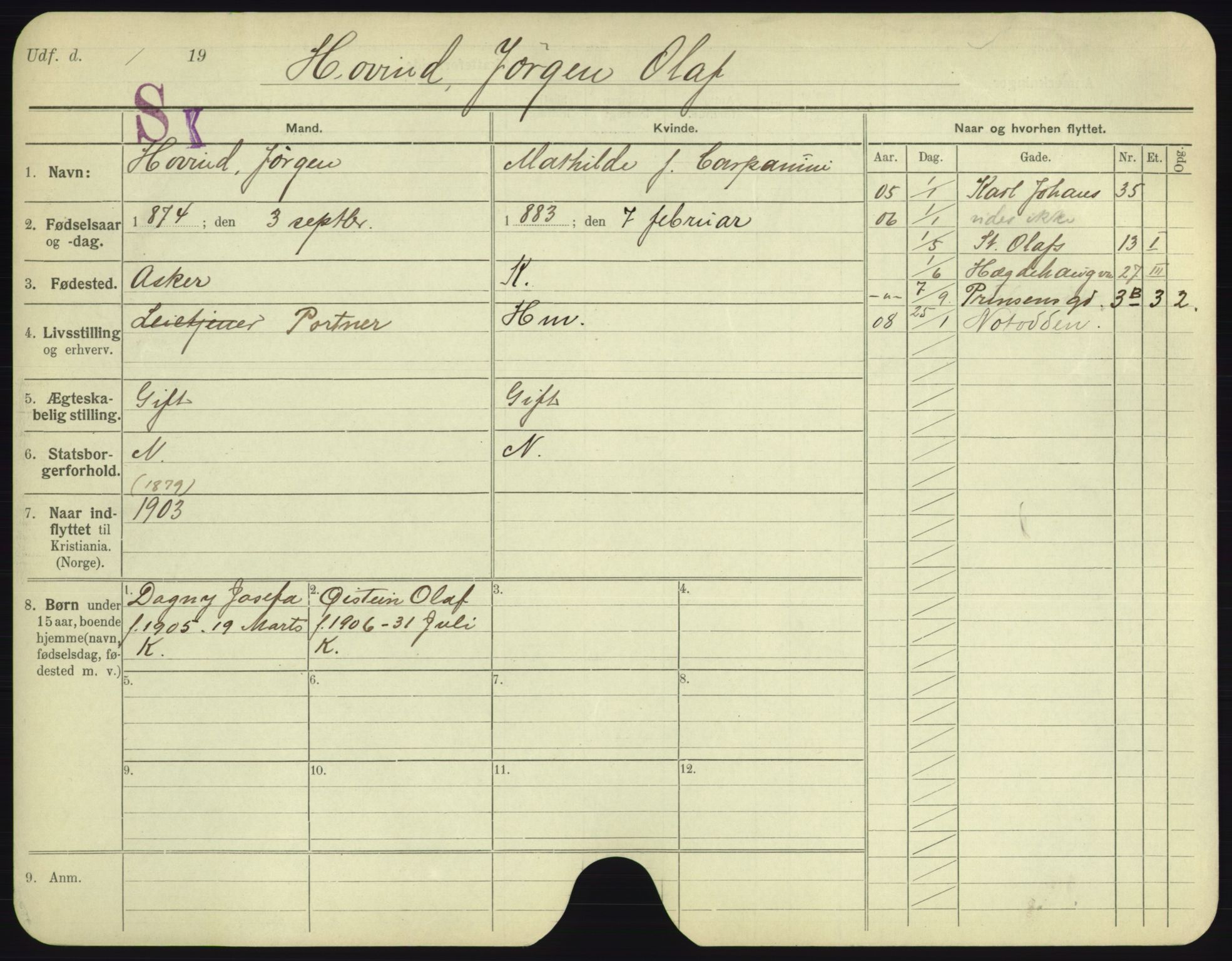 Oslo folkeregister, Registerkort, AV/SAO-A-11715/F/Fa/Fac/L0003: Menn, 1906-1914, p. 972a