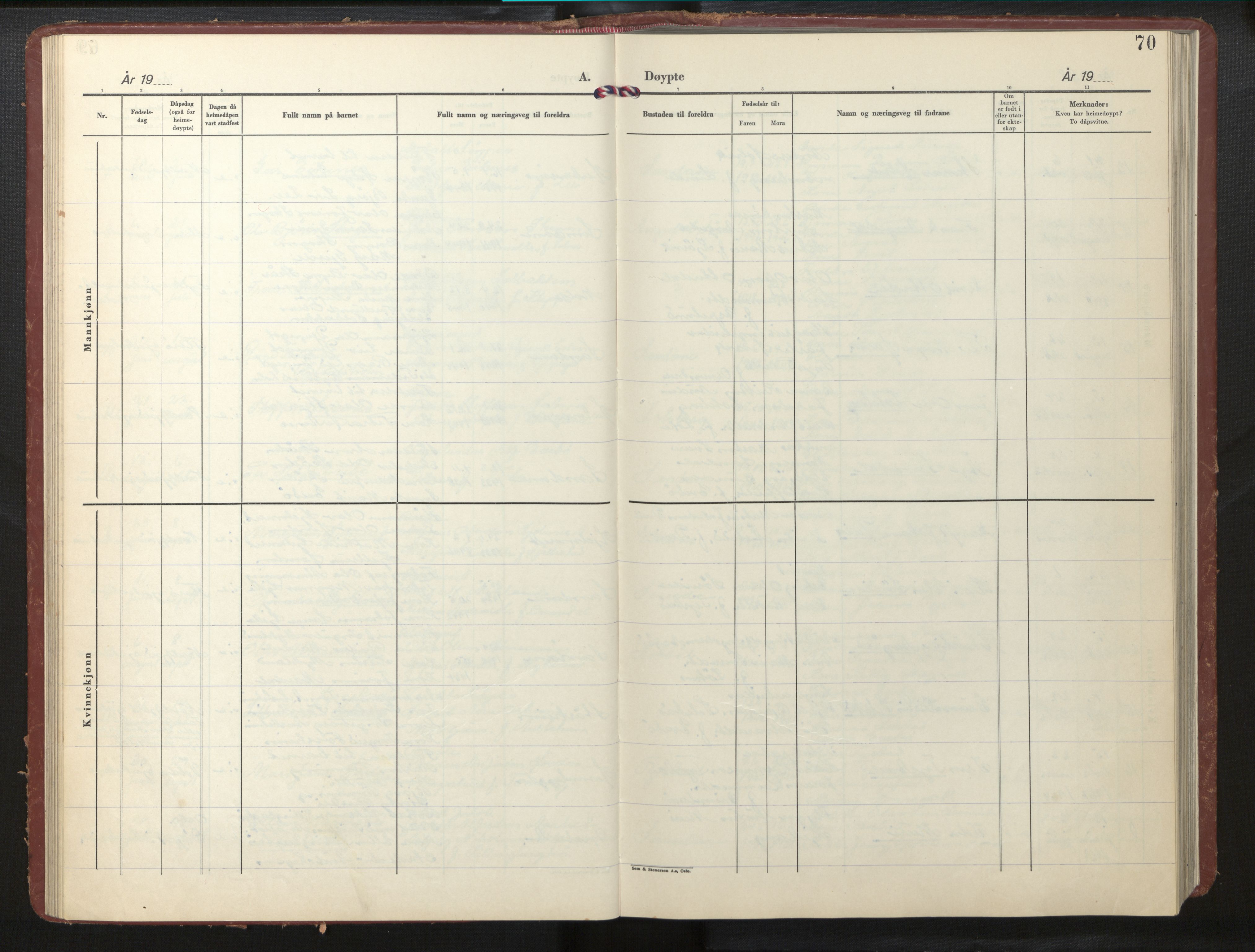 Gloppen sokneprestembete, SAB/A-80101/H/Hab/Habb/L0006: Parish register (copy) no. B 6, 1954-1976, p. 69b-70a