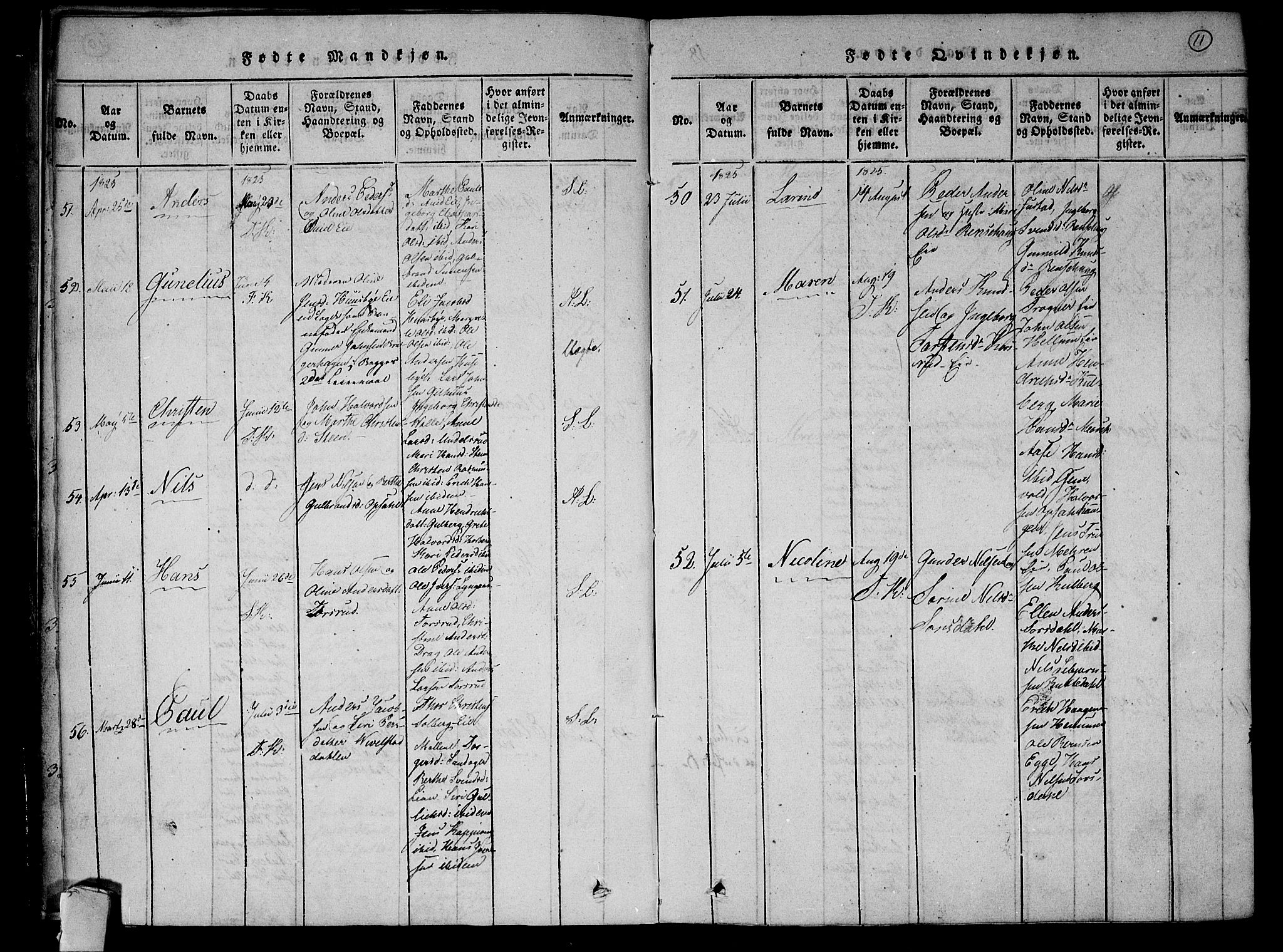 Lier kirkebøker, AV/SAKO-A-230/F/Fa/L0009: Parish register (official) no. I 9, 1824-1827, p. 11