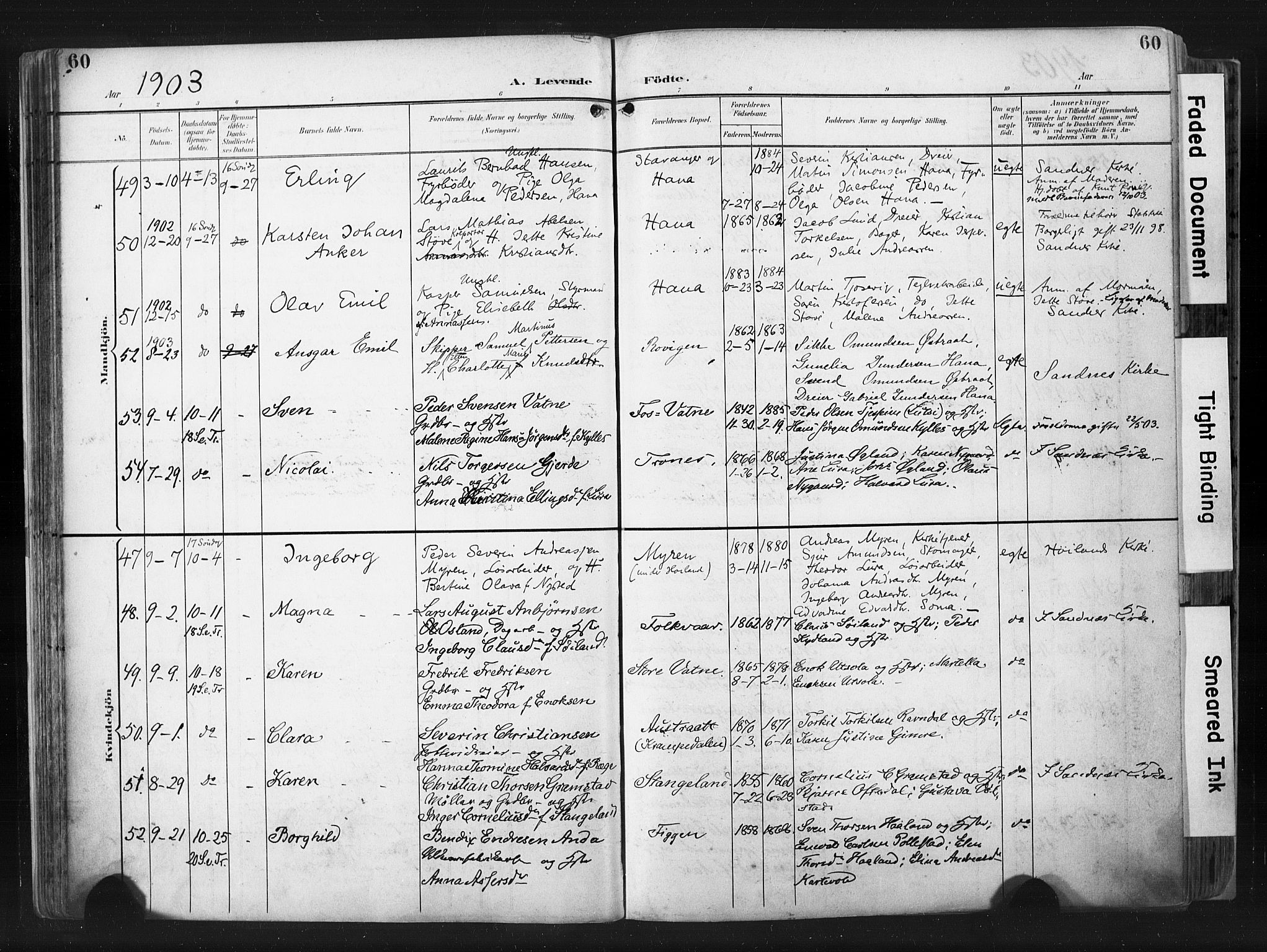 Høyland sokneprestkontor, AV/SAST-A-101799/001/30BA/L0015: Parish register (official) no. A 14, 1899-1911, p. 60