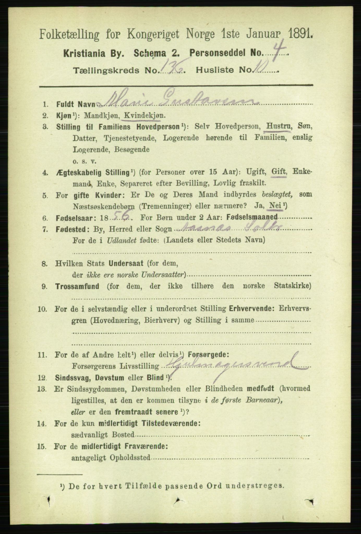 RA, 1891 census for 0301 Kristiania, 1891, p. 75506