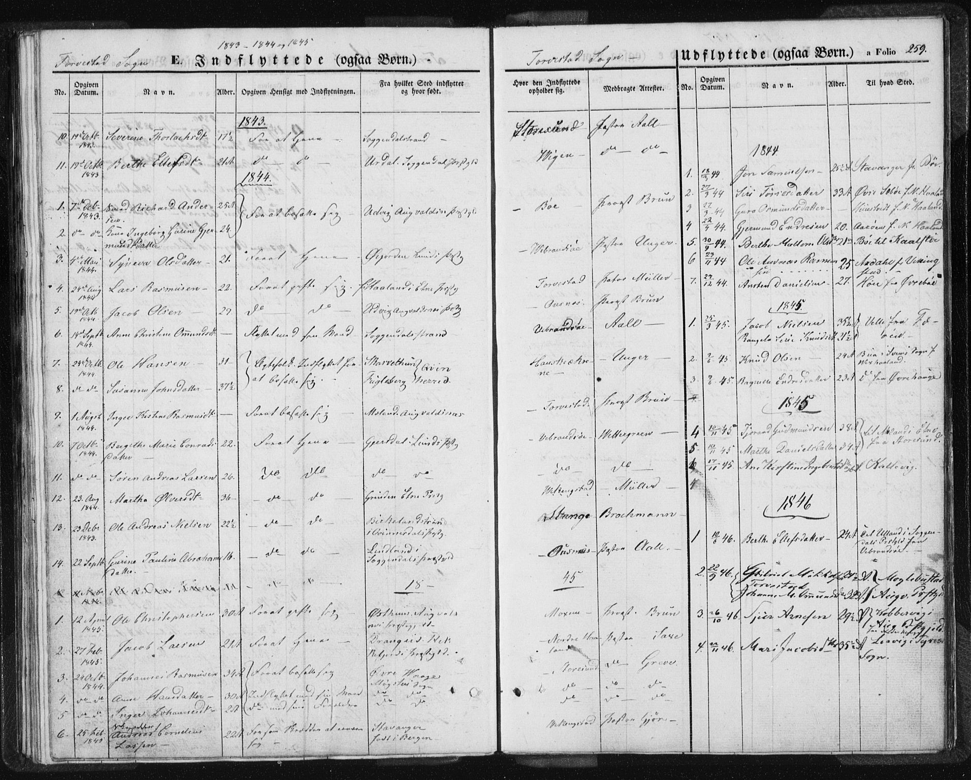 Torvastad sokneprestkontor, SAST/A -101857/H/Ha/Haa/L0005: Parish register (official) no. A 5, 1836-1847, p. 259