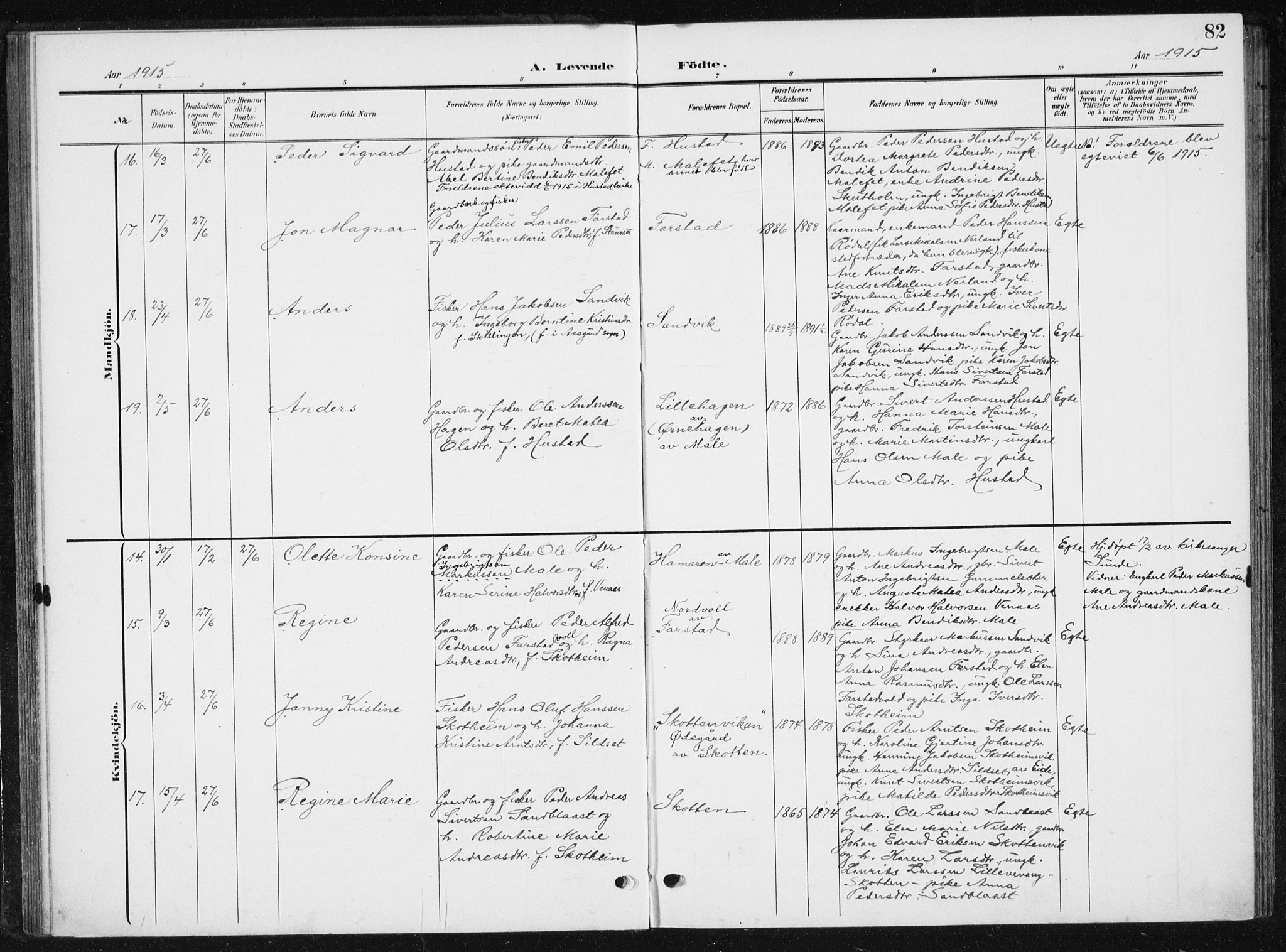 Ministerialprotokoller, klokkerbøker og fødselsregistre - Møre og Romsdal, AV/SAT-A-1454/567/L0784: Parish register (copy) no. 567C04, 1903-1938, p. 82