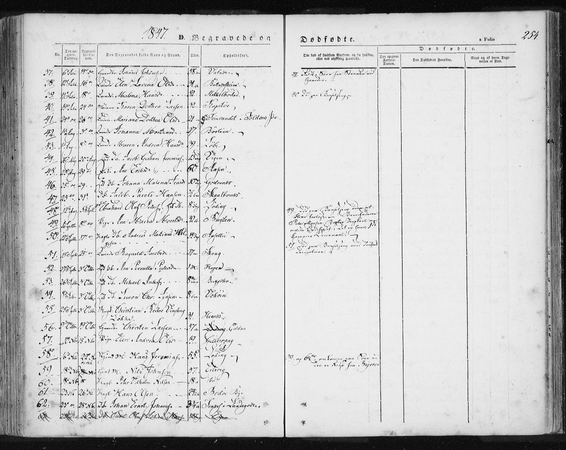 Ministerialprotokoller, klokkerbøker og fødselsregistre - Nordland, SAT/A-1459/801/L0007: Parish register (official) no. 801A07, 1845-1863, p. 254