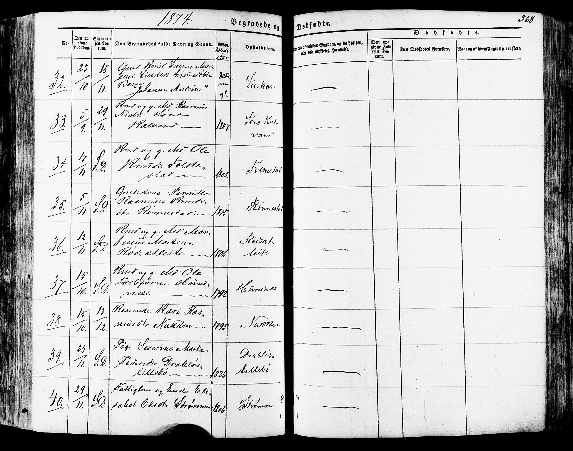 Ministerialprotokoller, klokkerbøker og fødselsregistre - Møre og Romsdal, SAT/A-1454/511/L0140: Parish register (official) no. 511A07, 1851-1878, p. 568