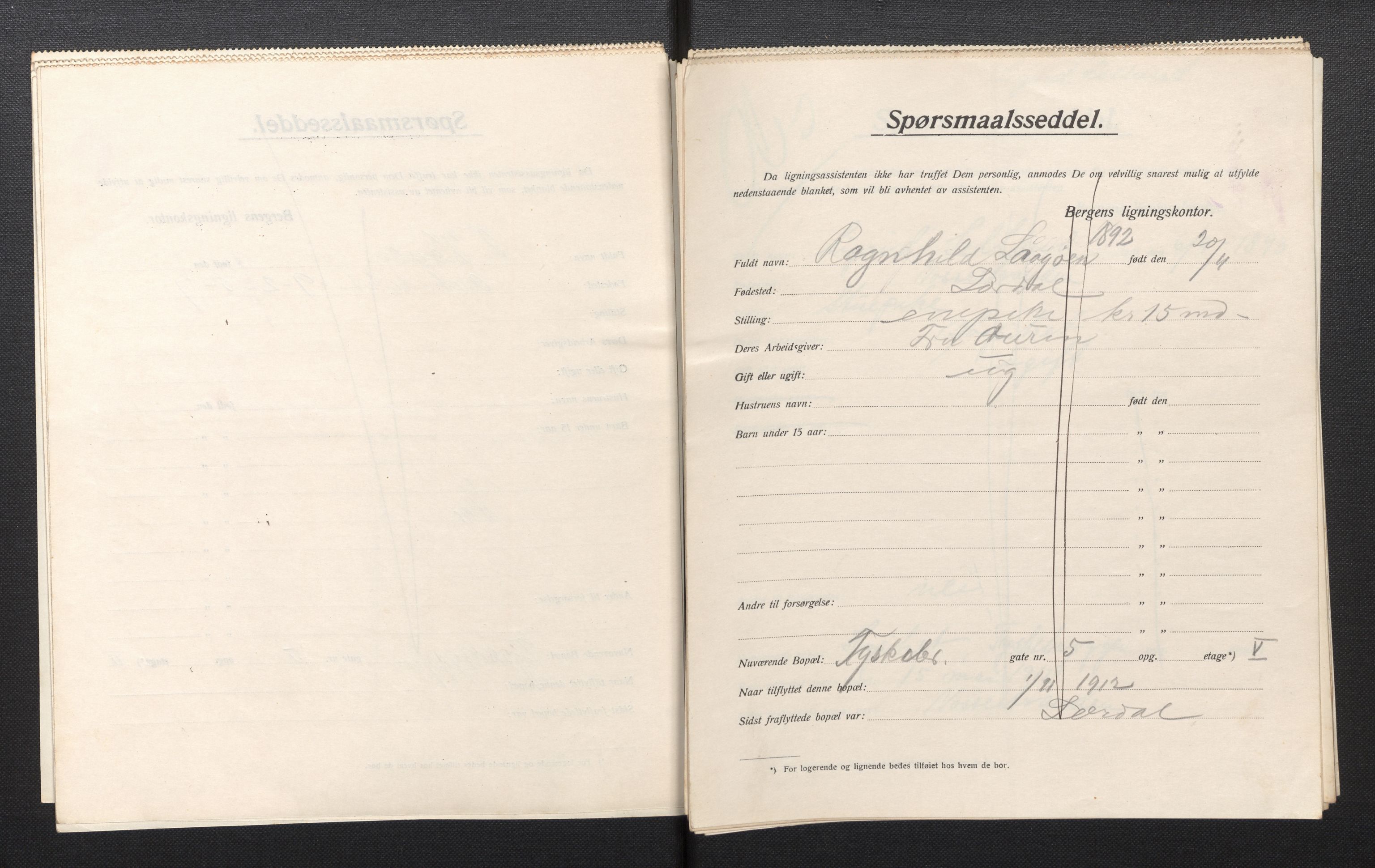 SAB, Municipal Census 1913 for Bergen, 1913, p. 48