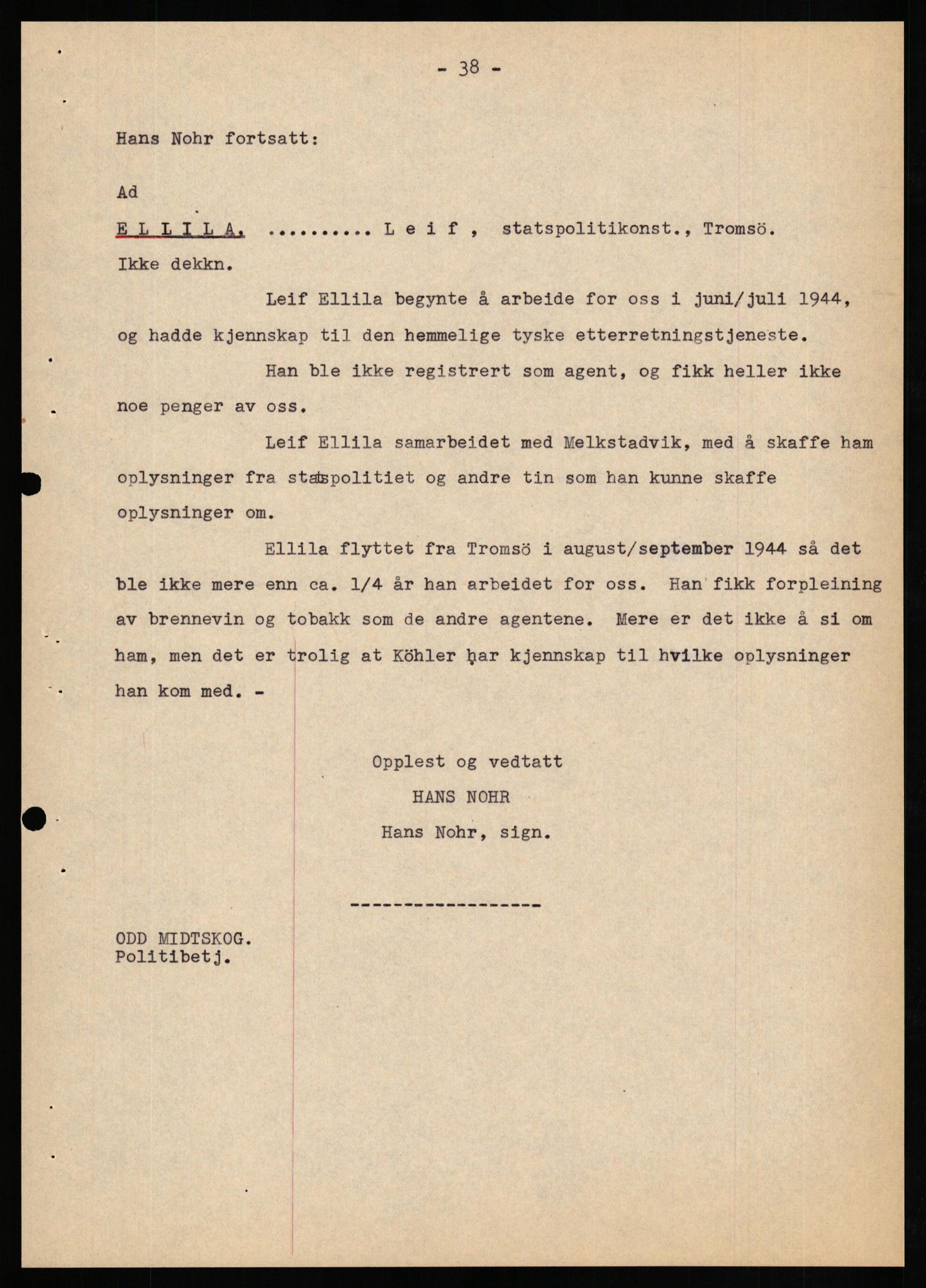 Forsvaret, Forsvarets overkommando II, AV/RA-RAFA-3915/D/Db/L0024: CI Questionaires. Tyske okkupasjonsstyrker i Norge. Tyskere., 1945-1946, p. 286