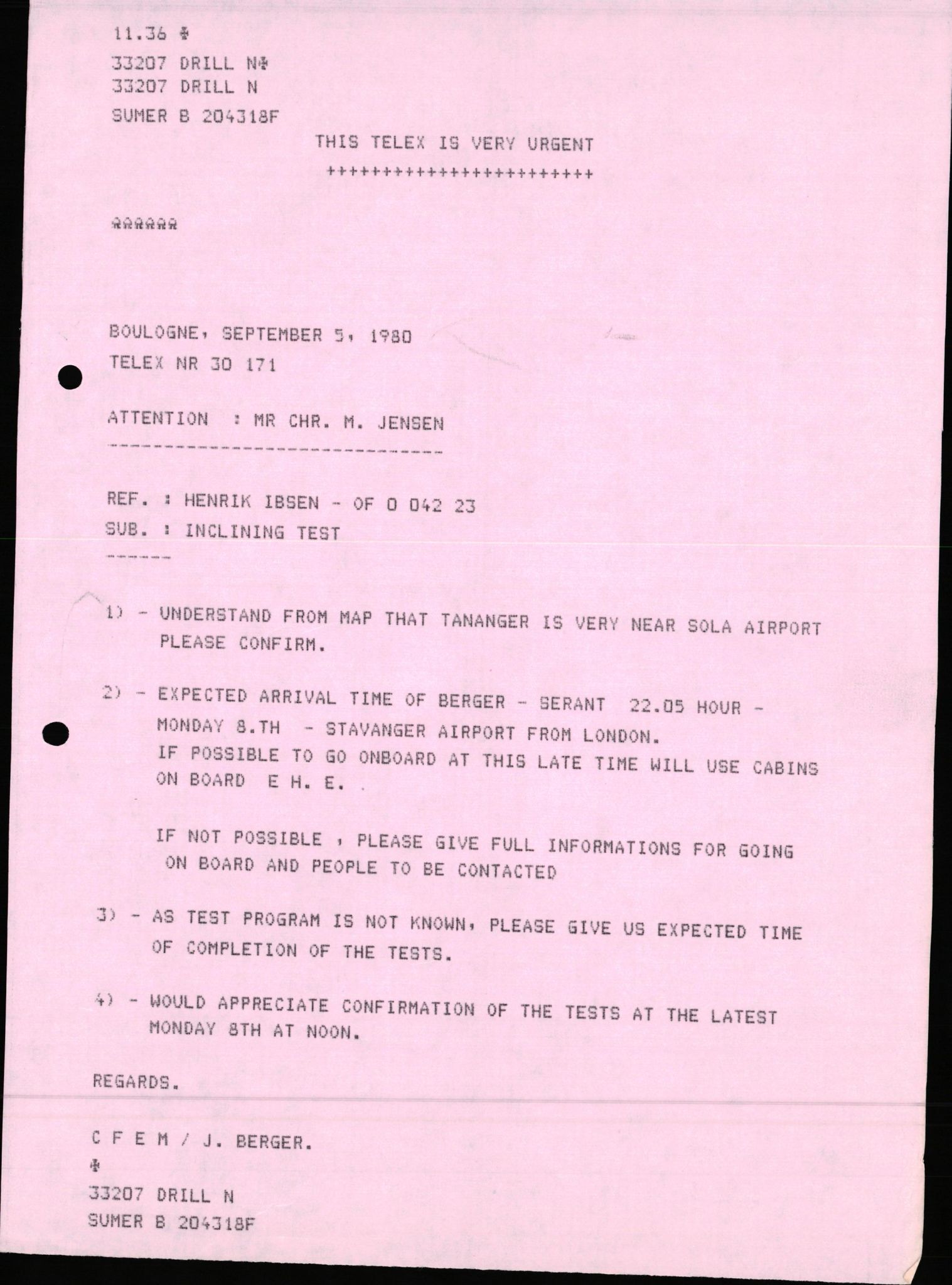 Pa 1503 - Stavanger Drilling AS, AV/SAST-A-101906/2/E/Ec/Eca/L0011: Sak og korrespondanse, 1980-1981