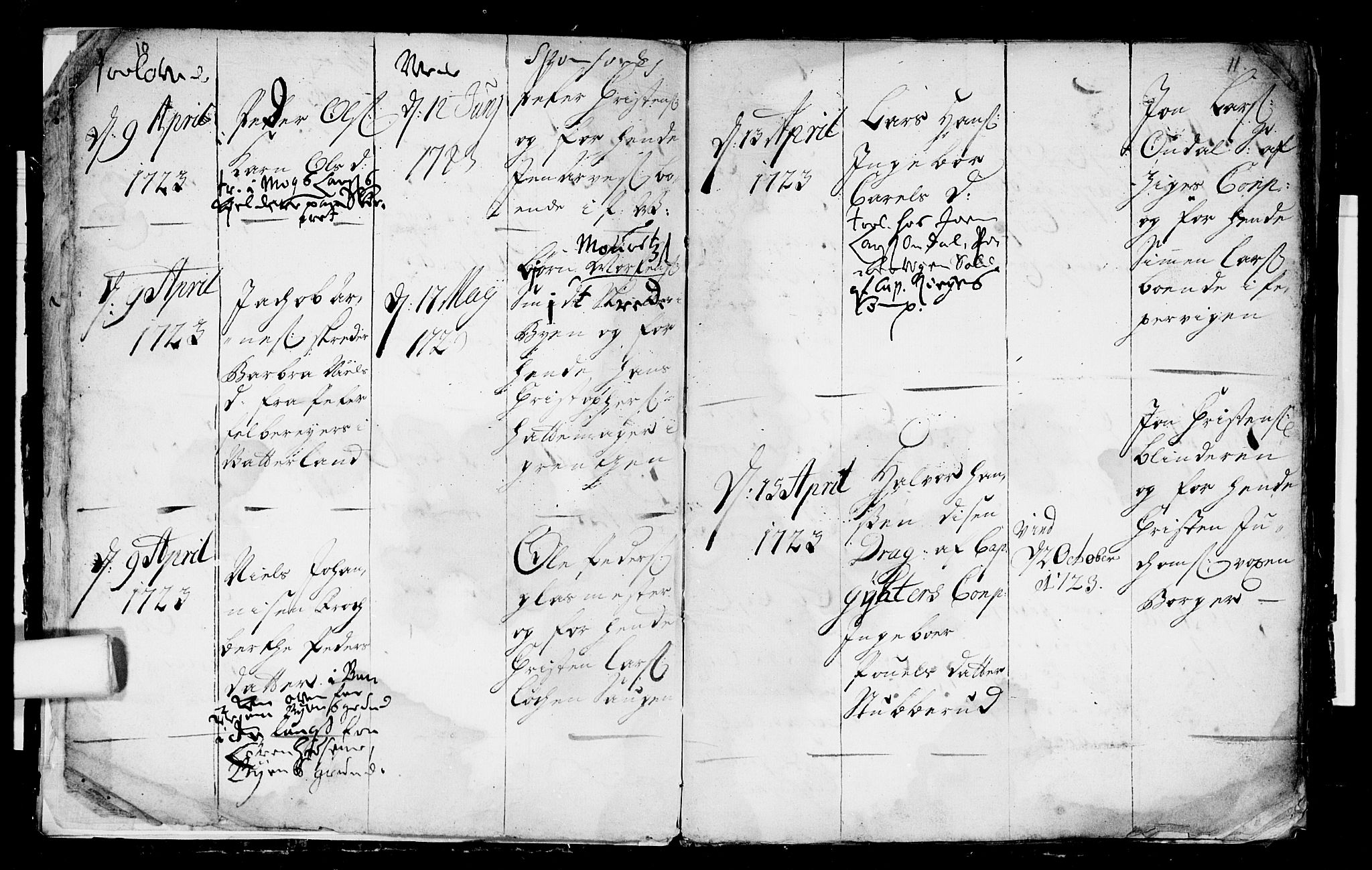 Aker prestekontor kirkebøker, AV/SAO-A-10861/F/L0003: Parish register (official) no. 3, 1723-1731, p. 10-11