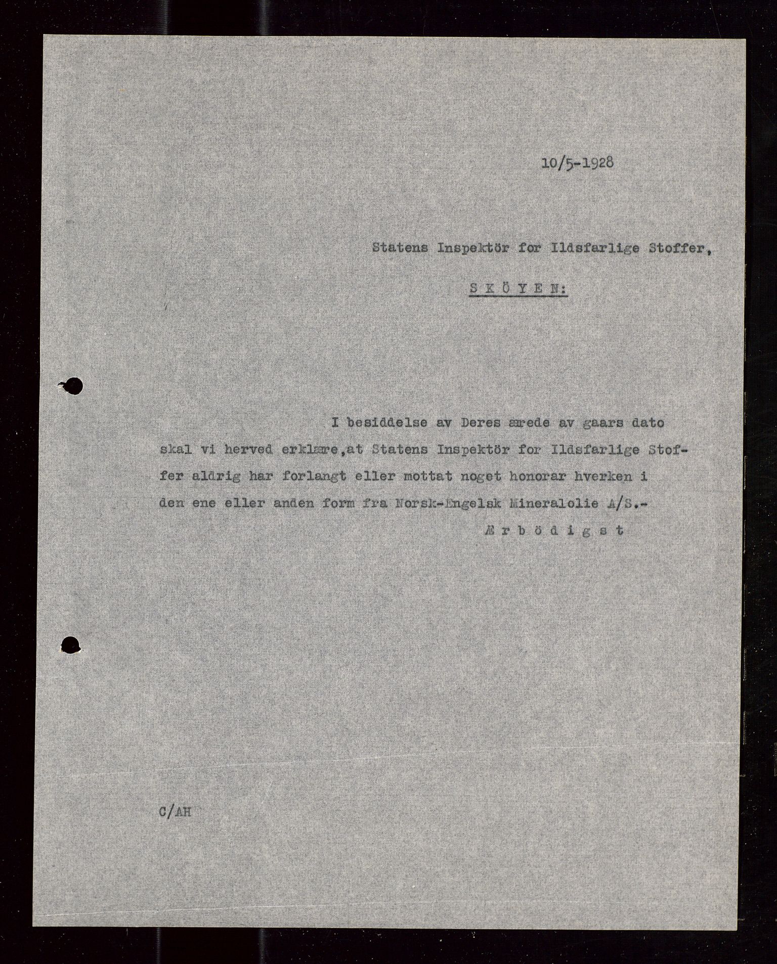 Pa 1521 - A/S Norske Shell, SAST/A-101915/E/Ea/Eaa/L0015: Sjefskorrespondanse, 1928-1929, p. 427