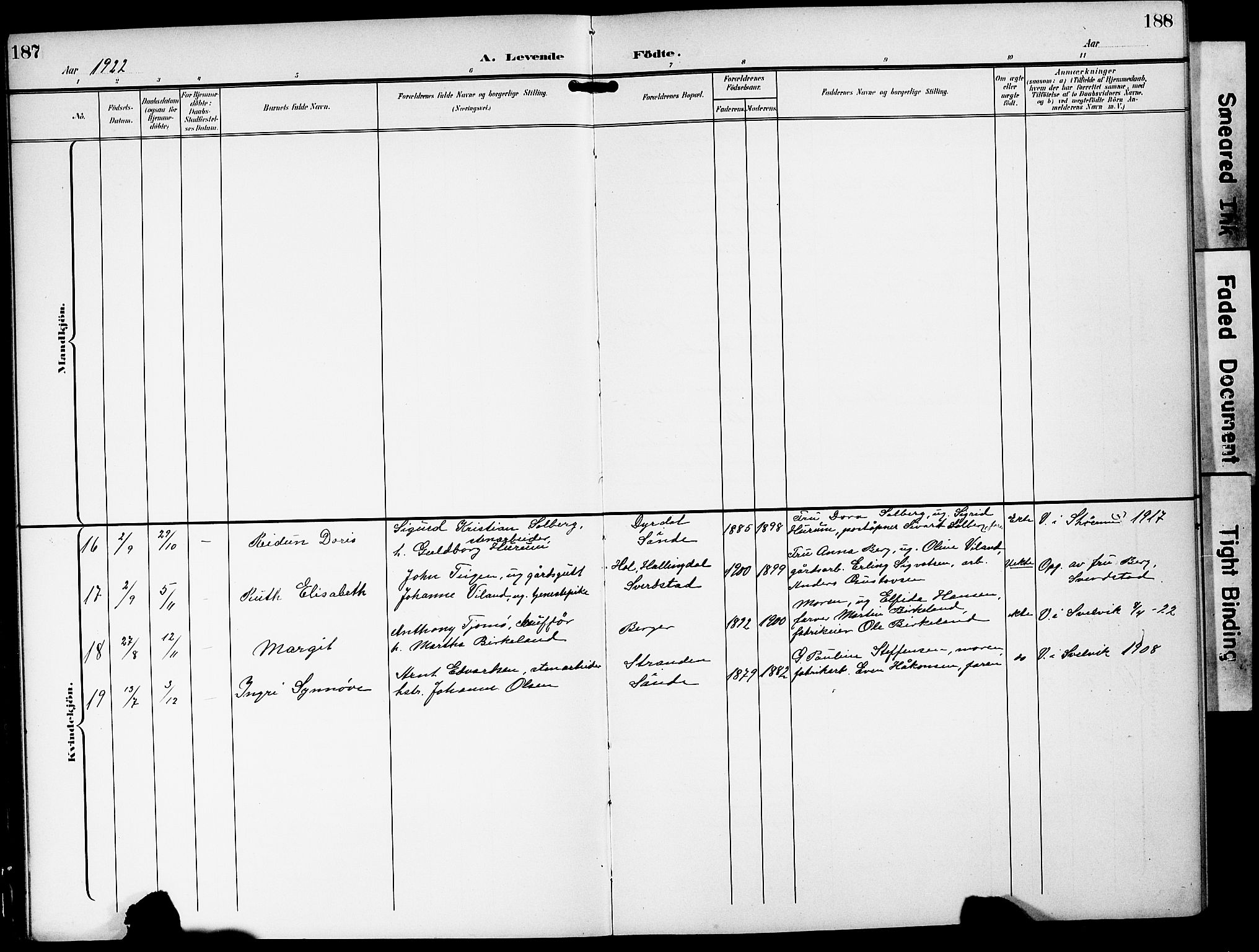 Strømm kirkebøker, AV/SAKO-A-322/G/Ga/L0004: Parish register (copy) no. I 4, 1897-1927, p. 187-188