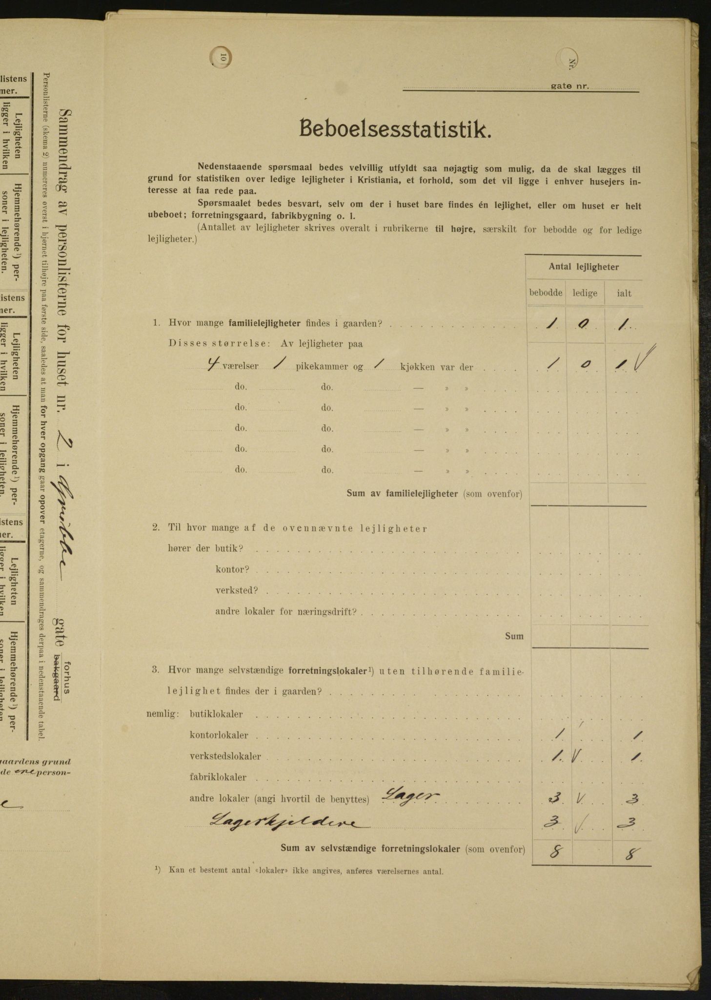 OBA, Municipal Census 1909 for Kristiania, 1909, p. 27441