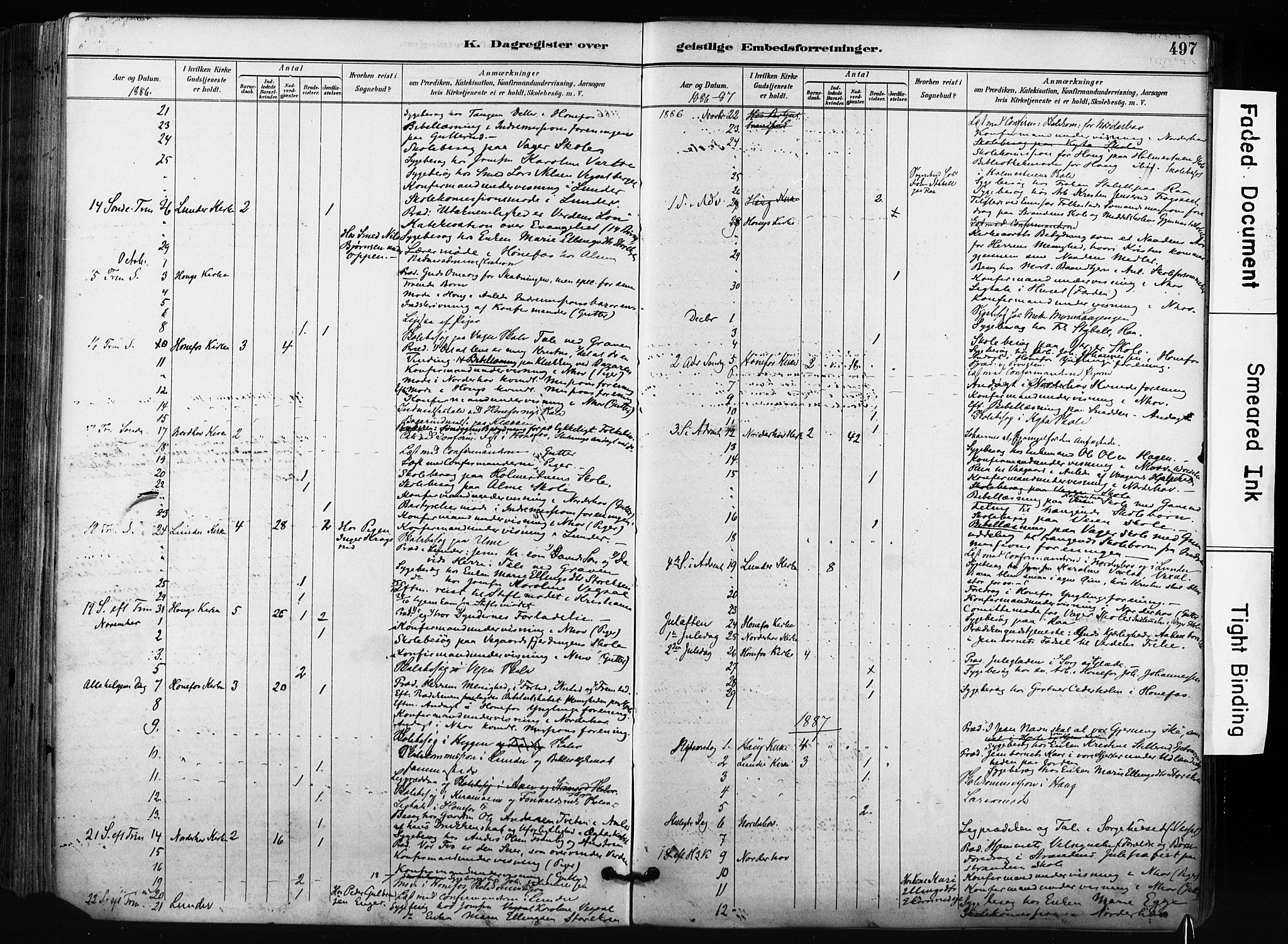 Norderhov kirkebøker, AV/SAKO-A-237/F/Fa/L0016: Parish register (official) no. 16, 1885-1902, p. 497