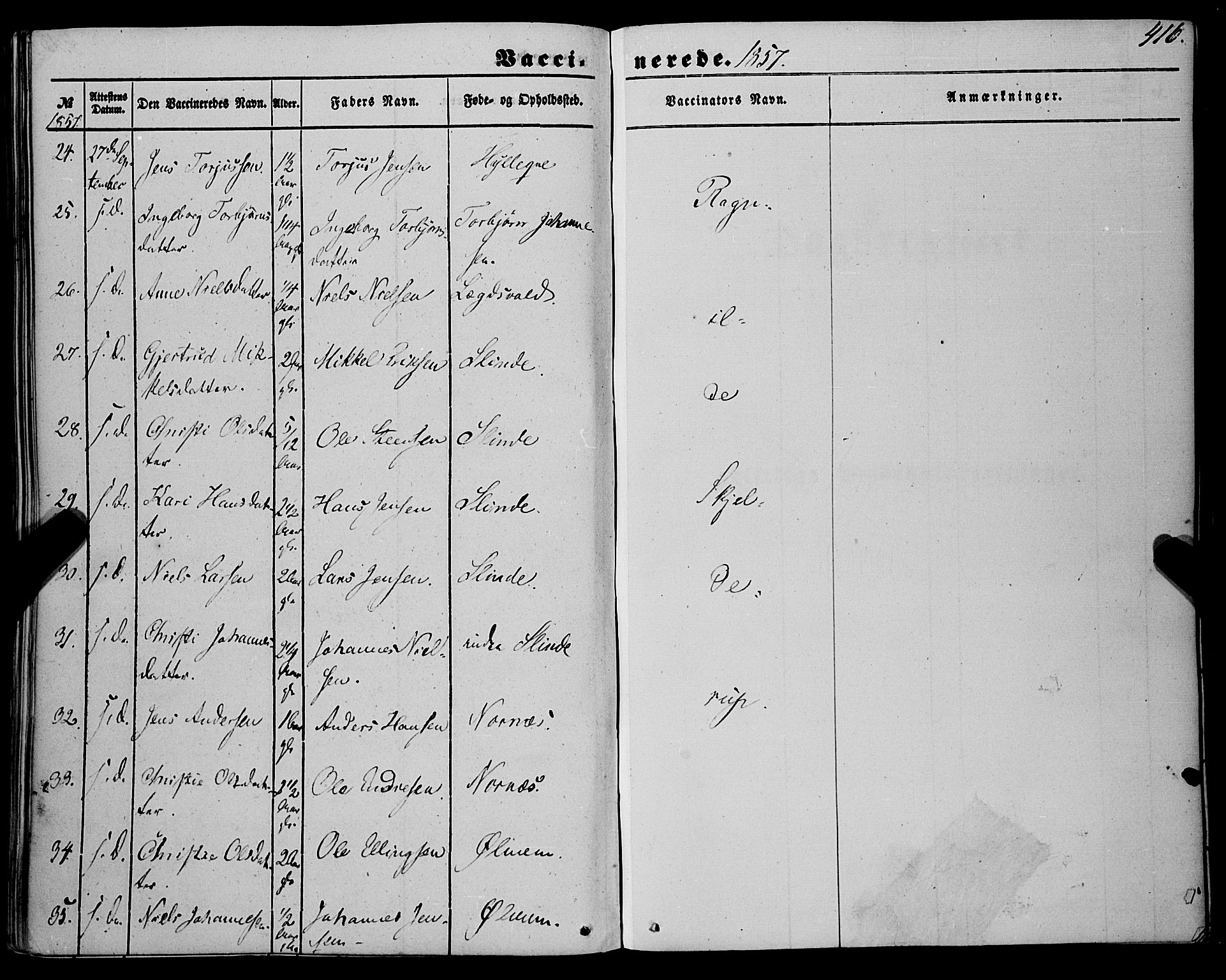 Sogndal sokneprestembete, AV/SAB-A-81301/H/Haa/Haaa/L0012II: Parish register (official) no. A 12II, 1847-1877, p. 416