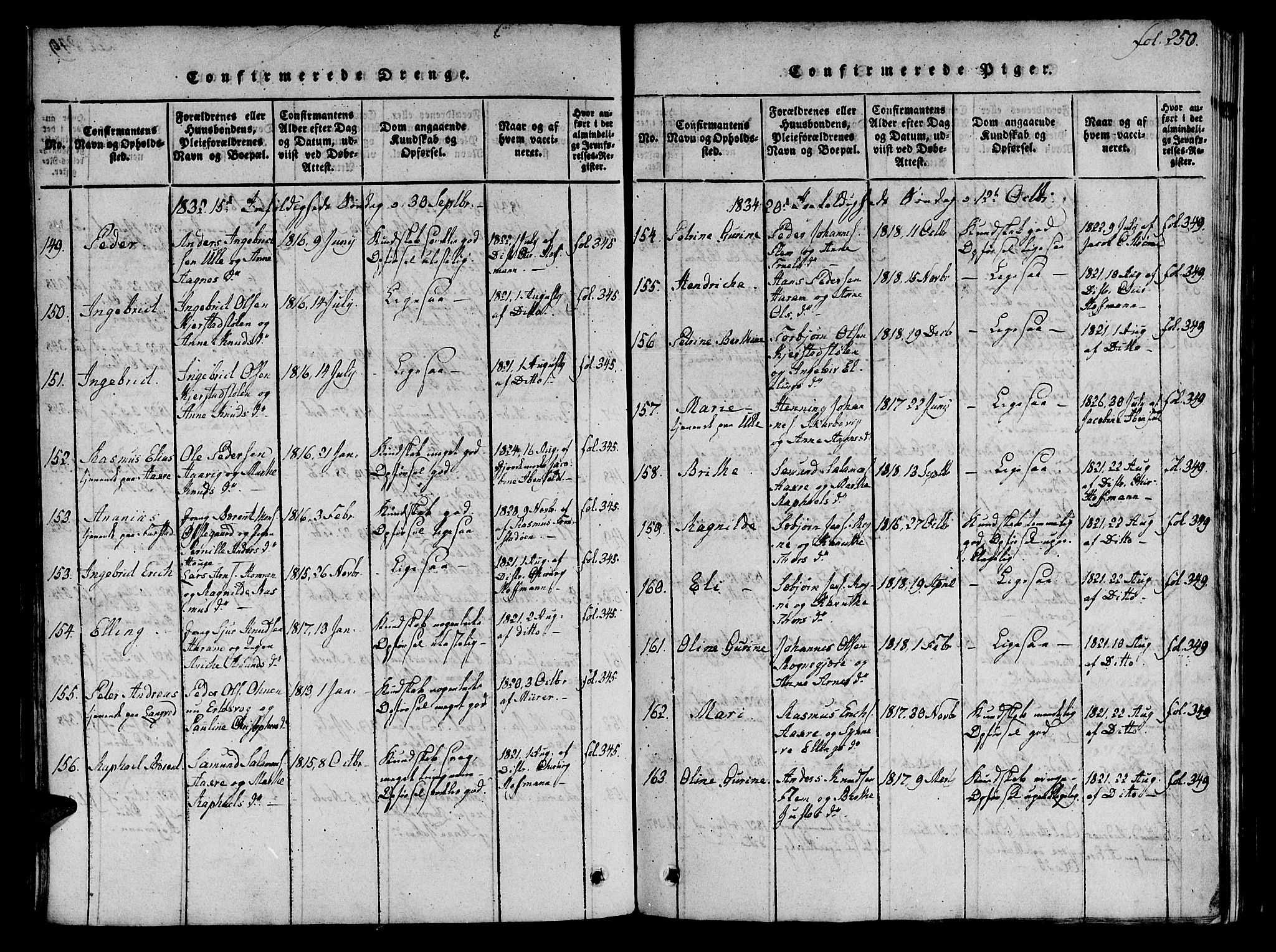 Ministerialprotokoller, klokkerbøker og fødselsregistre - Møre og Romsdal, SAT/A-1454/536/L0495: Parish register (official) no. 536A04, 1818-1847, p. 250