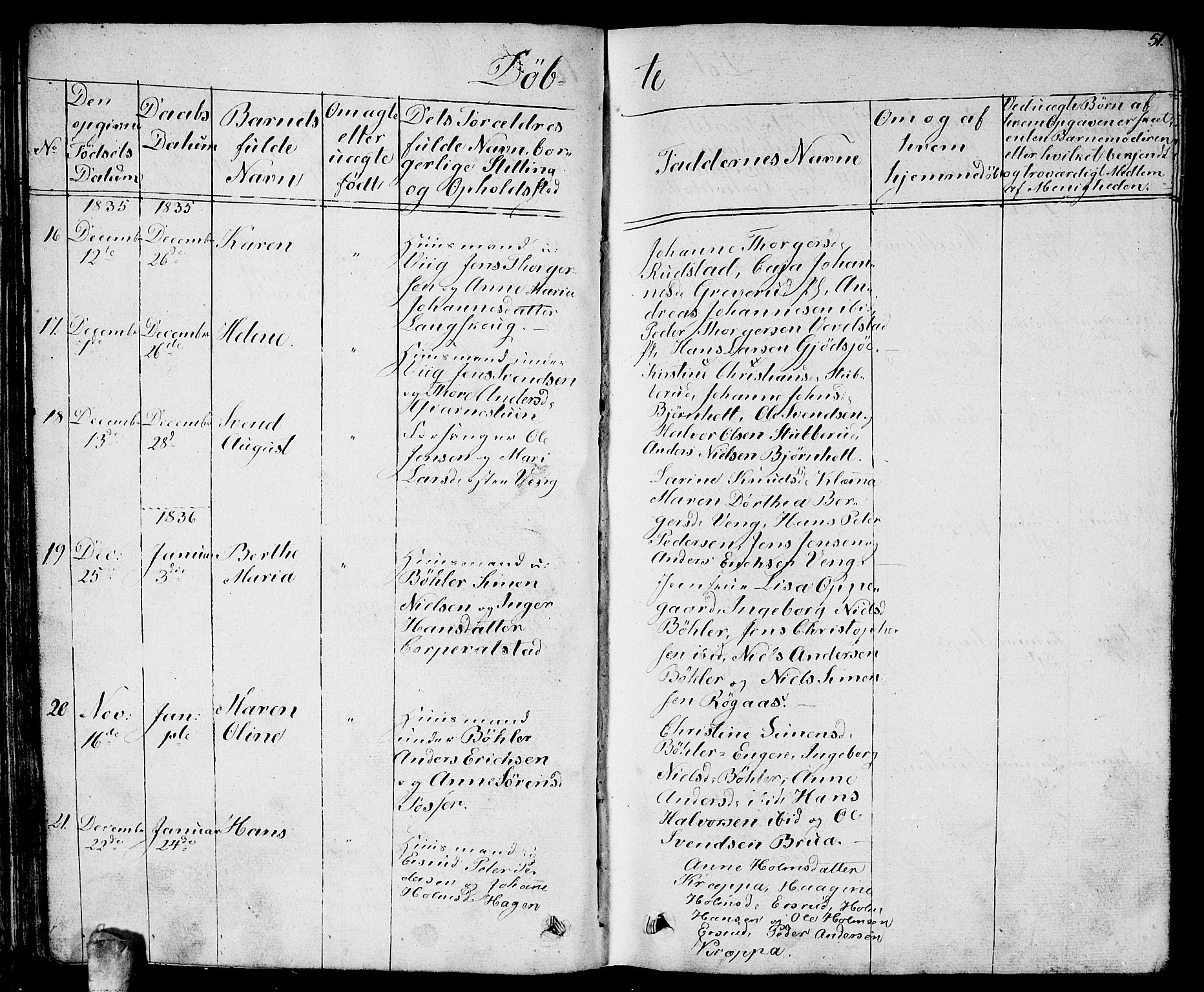 Enebakk prestekontor Kirkebøker, AV/SAO-A-10171c/G/Ga/L0003: Parish register (copy) no. I 3, 1833-1849, p. 51