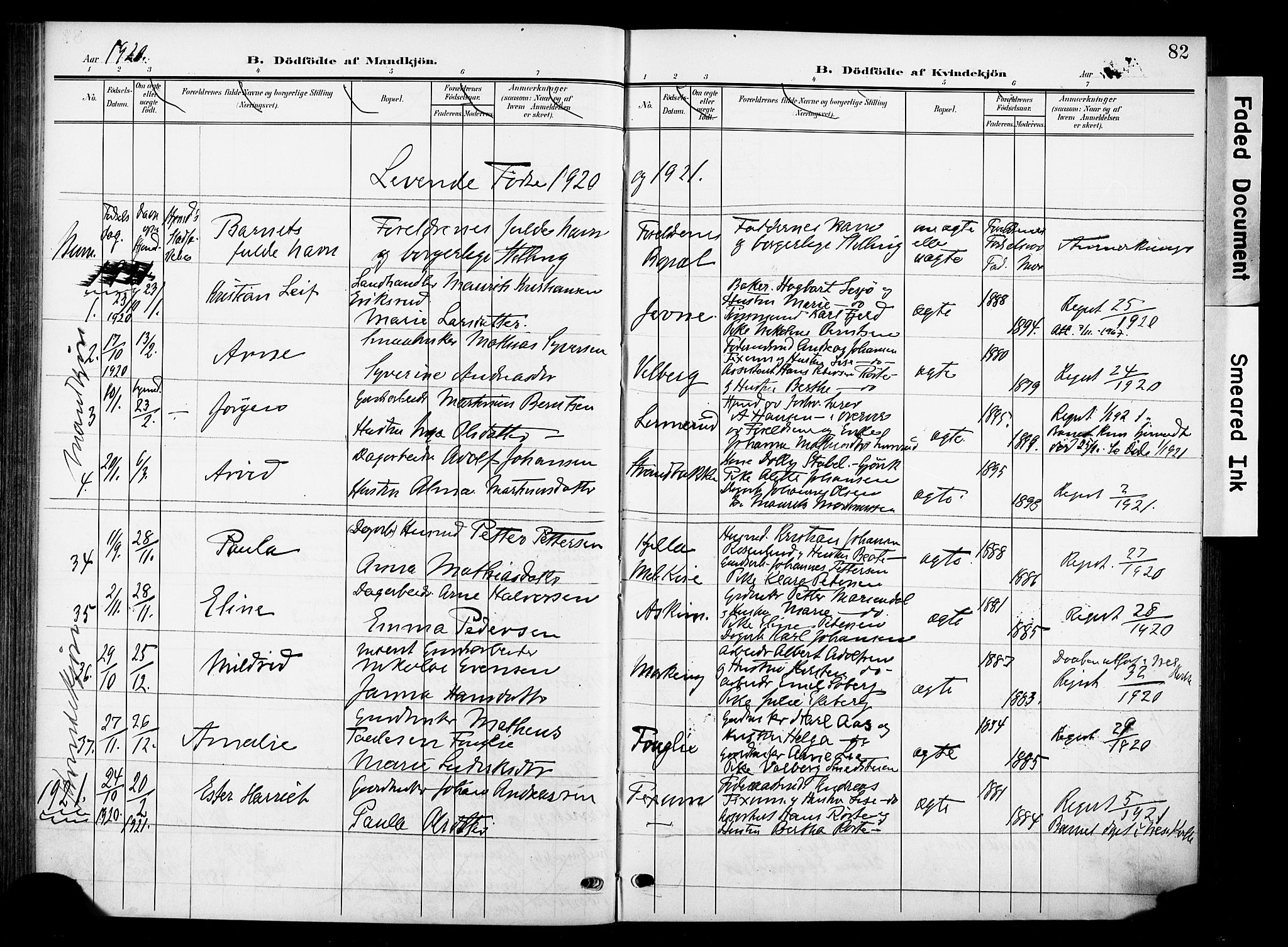 Nes prestekontor, Hedmark, SAH/PREST-020/K/Ka/L0013: Parish register (official) no. 13, 1906-1924, p. 82
