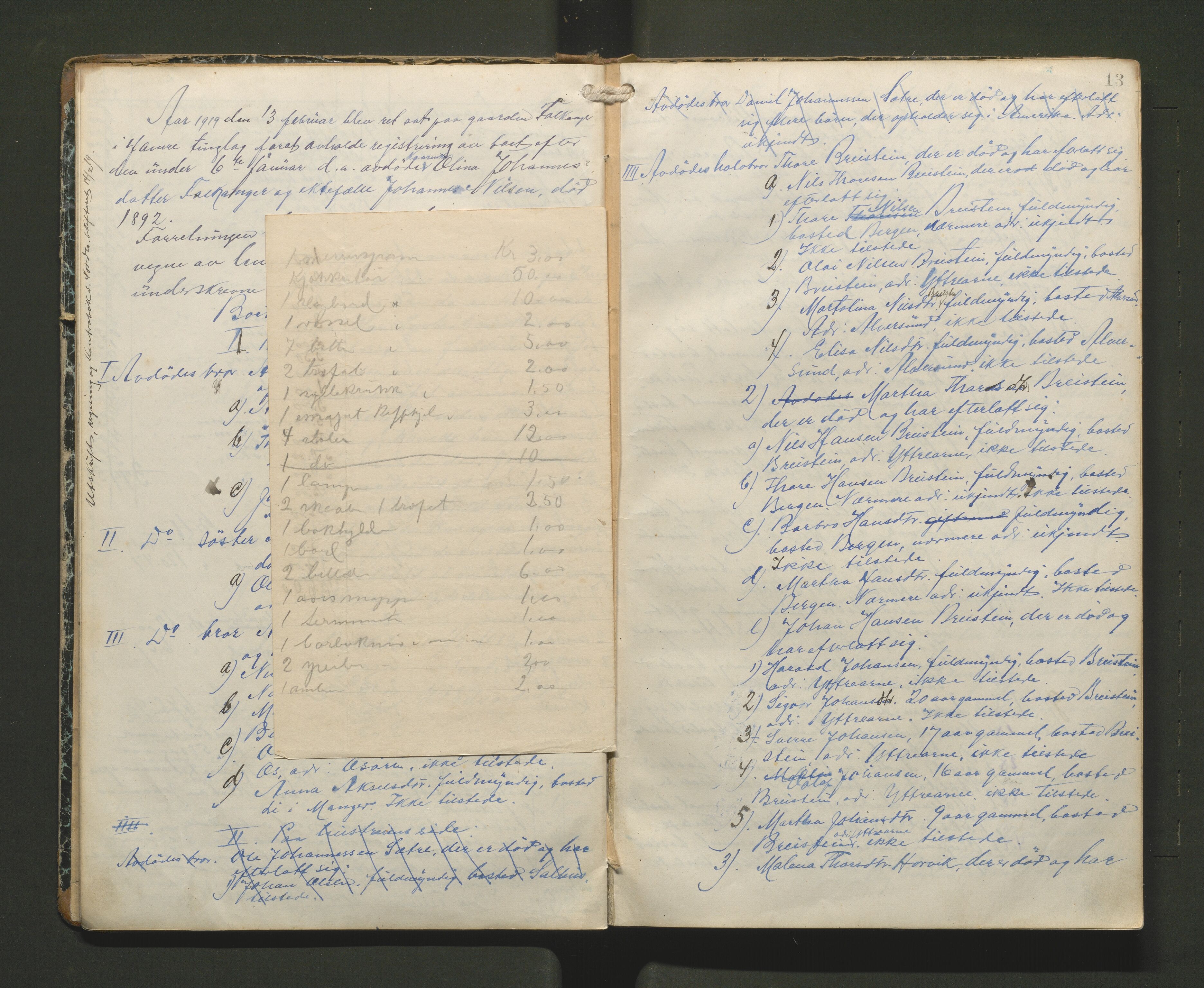 Lensmannen i Hamre, SAB/A-32601/0006/L0004: Registreringsprotokoll, 1917-1928, p. 12b-13a