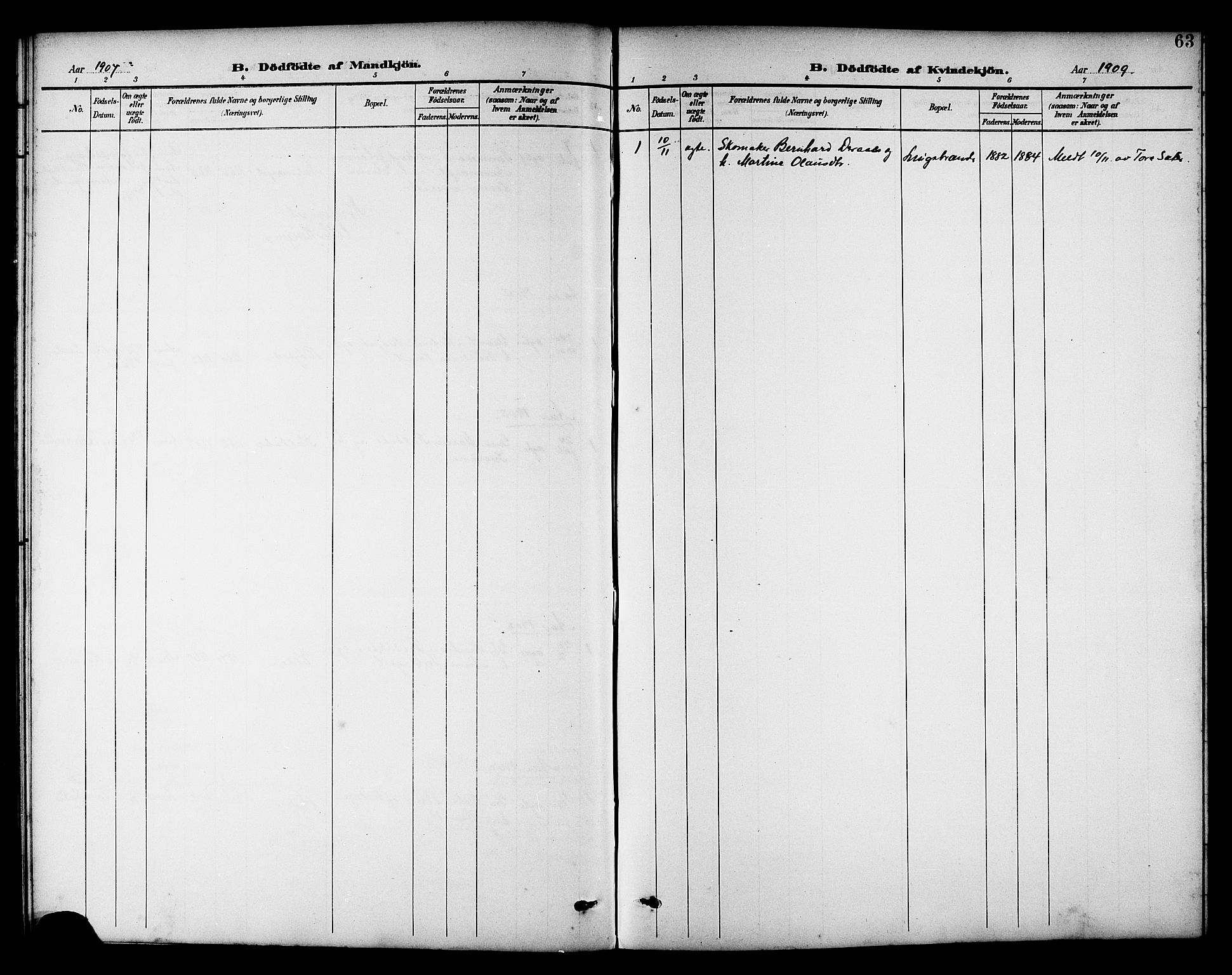 Ministerialprotokoller, klokkerbøker og fødselsregistre - Nord-Trøndelag, SAT/A-1458/742/L0412: Parish register (copy) no. 742C03, 1898-1910, p. 63