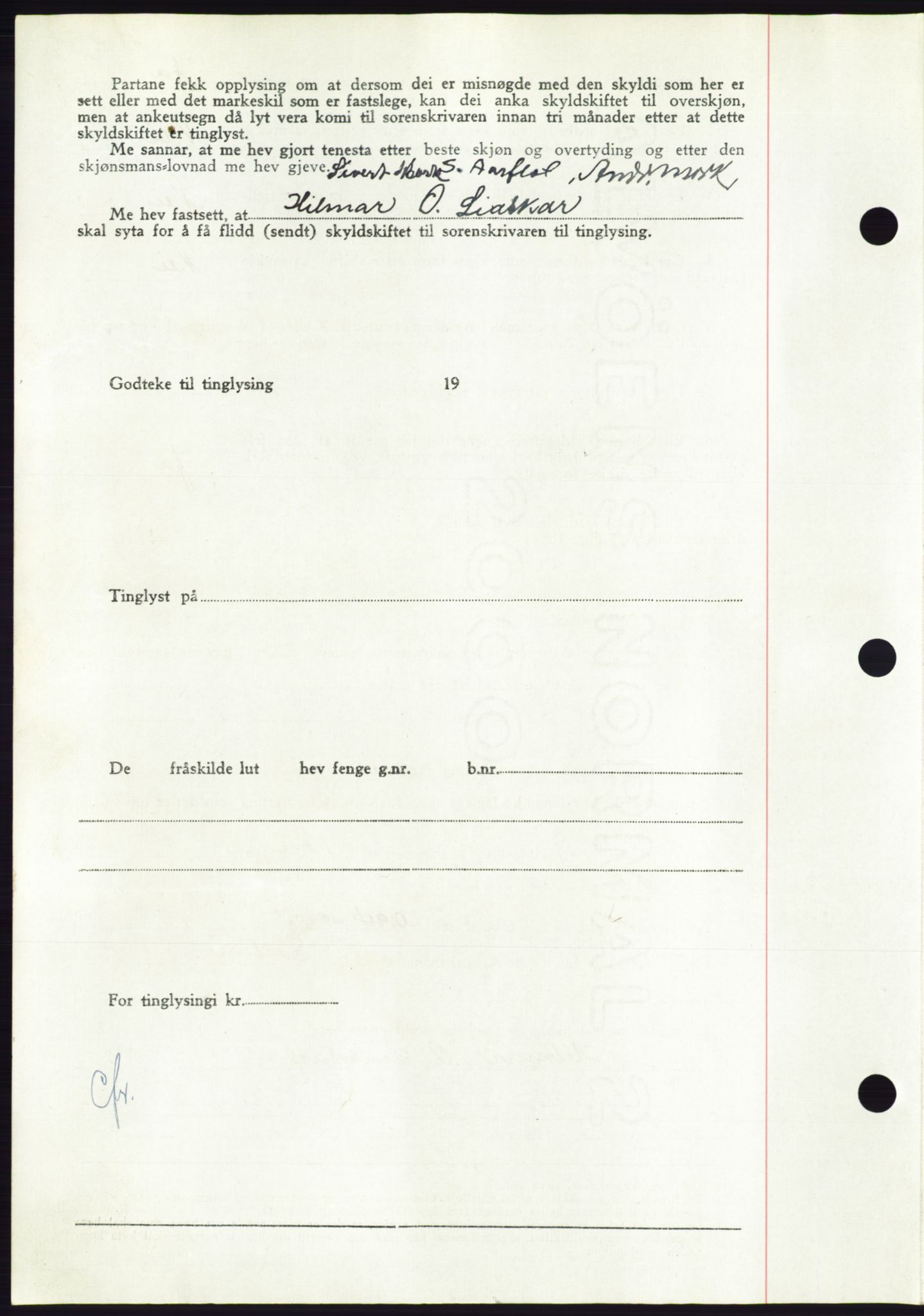 Søre Sunnmøre sorenskriveri, AV/SAT-A-4122/1/2/2C/L0084: Mortgage book no. 10A, 1949-1949, Diary no: : 1197/1949