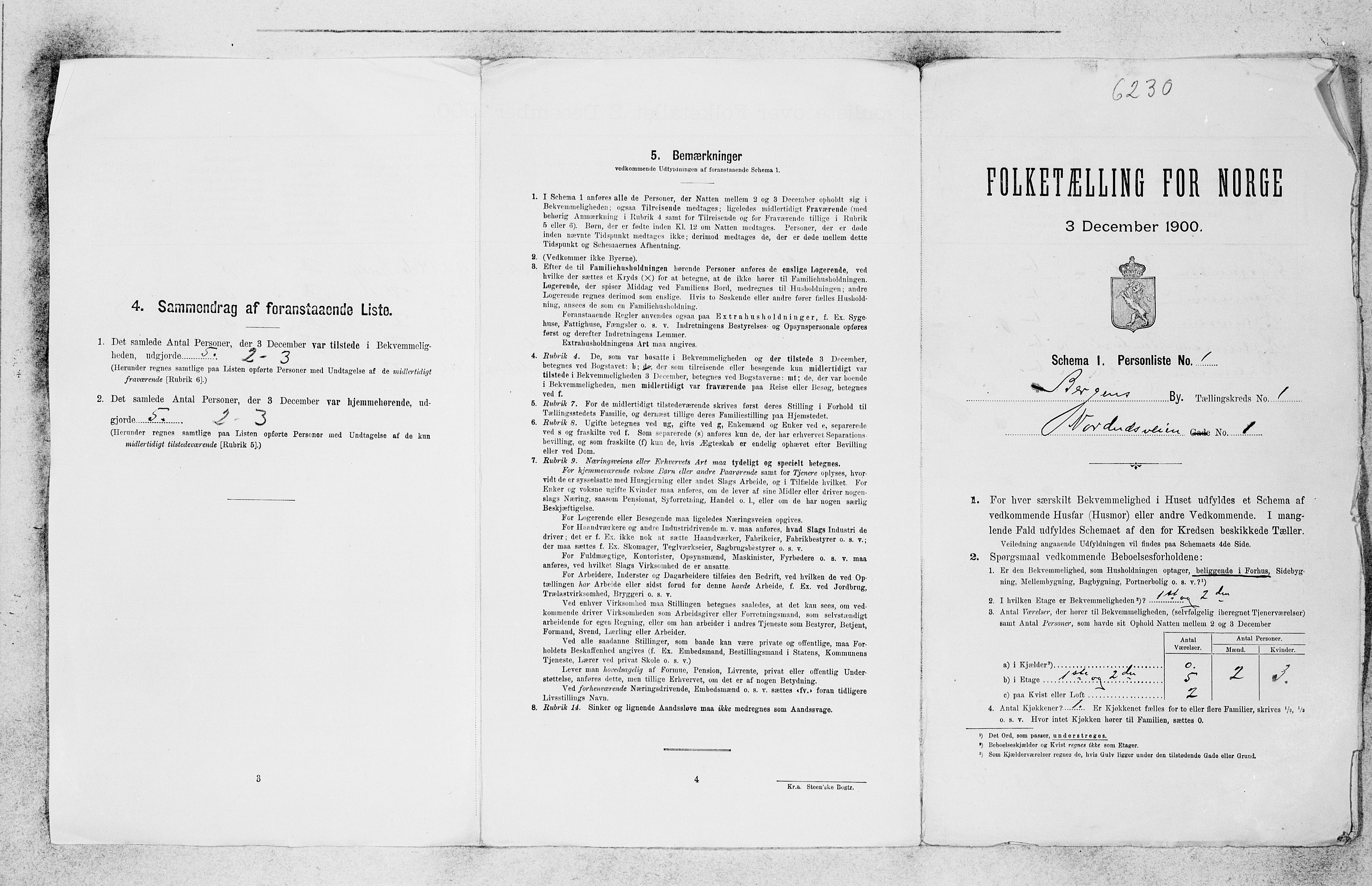 SAB, 1900 census for Bergen, 1900, p. 310