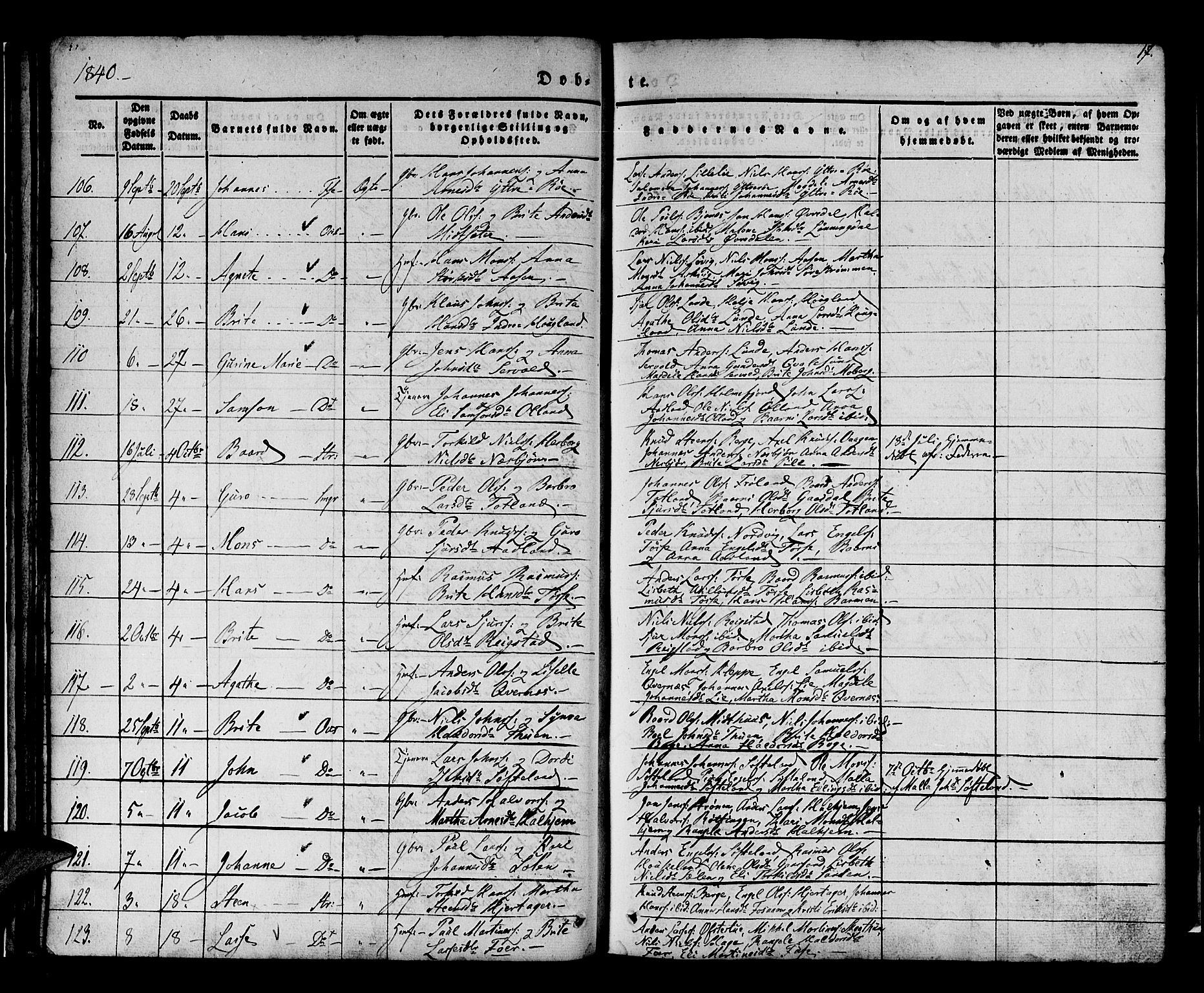 Os sokneprestembete, SAB/A-99929: Parish register (official) no. A 15, 1839-1851, p. 18