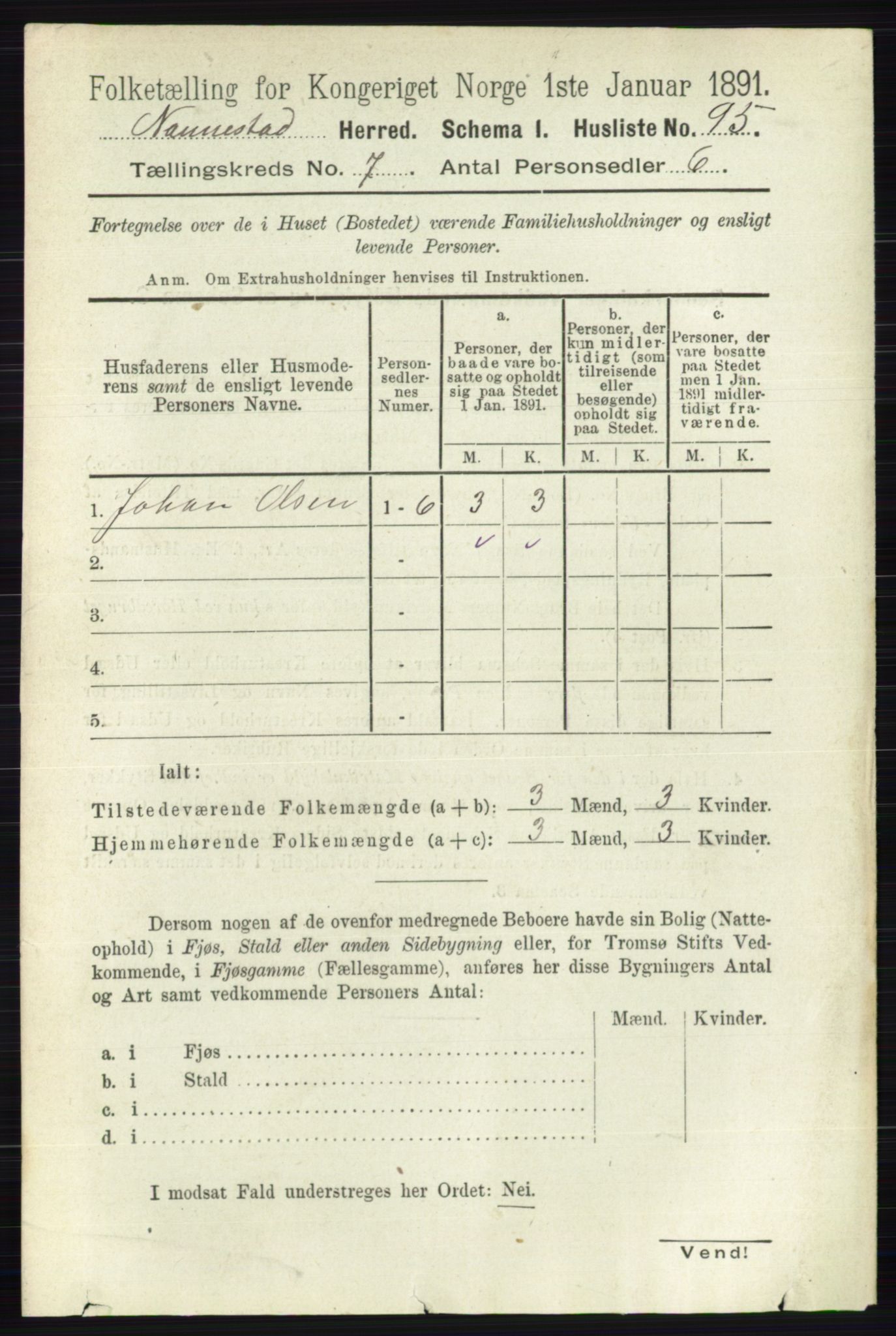 RA, 1891 census for 0238 Nannestad, 1891, p. 3735