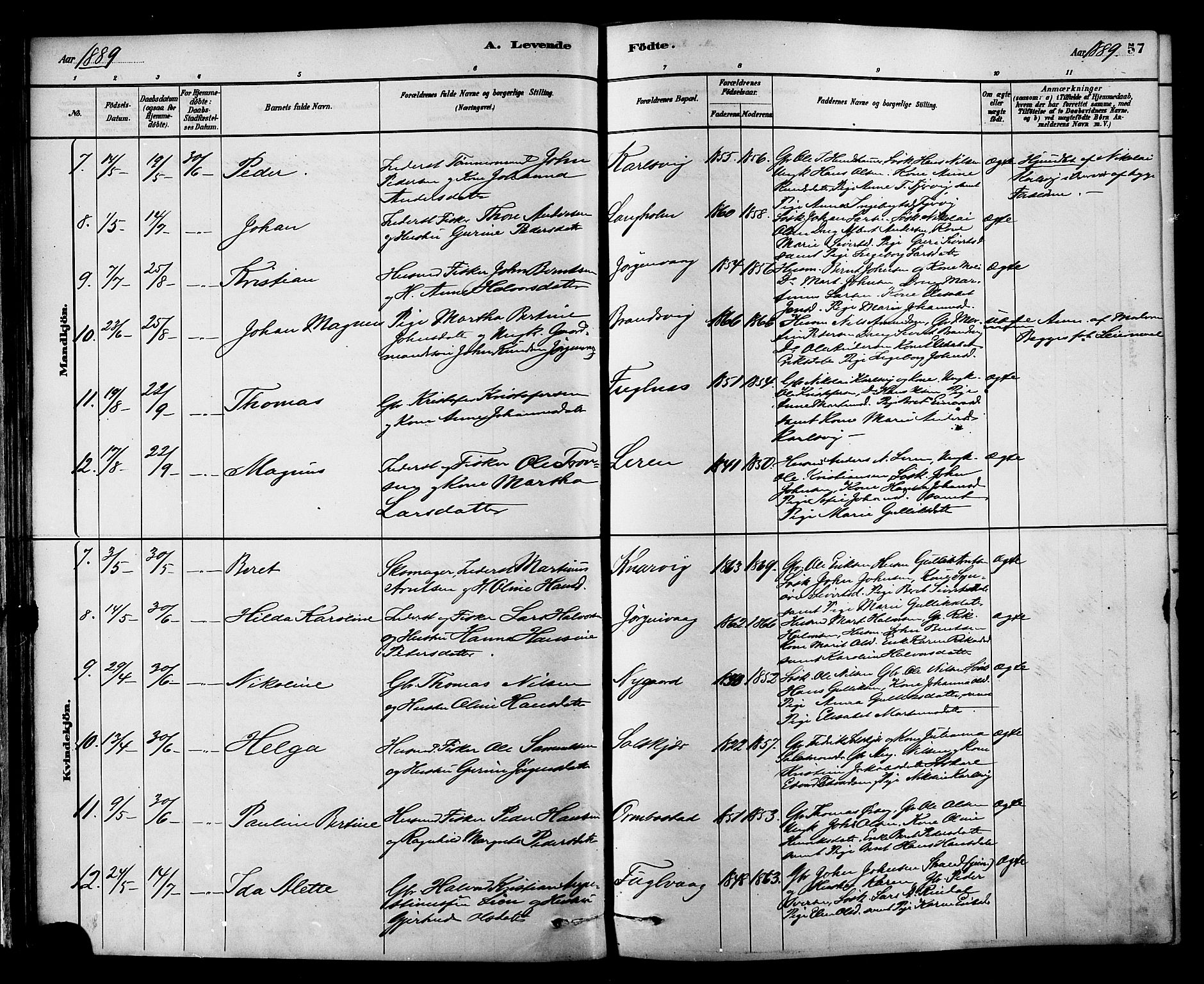 Ministerialprotokoller, klokkerbøker og fødselsregistre - Møre og Romsdal, AV/SAT-A-1454/577/L0896: Parish register (official) no. 577A03, 1880-1898, p. 57