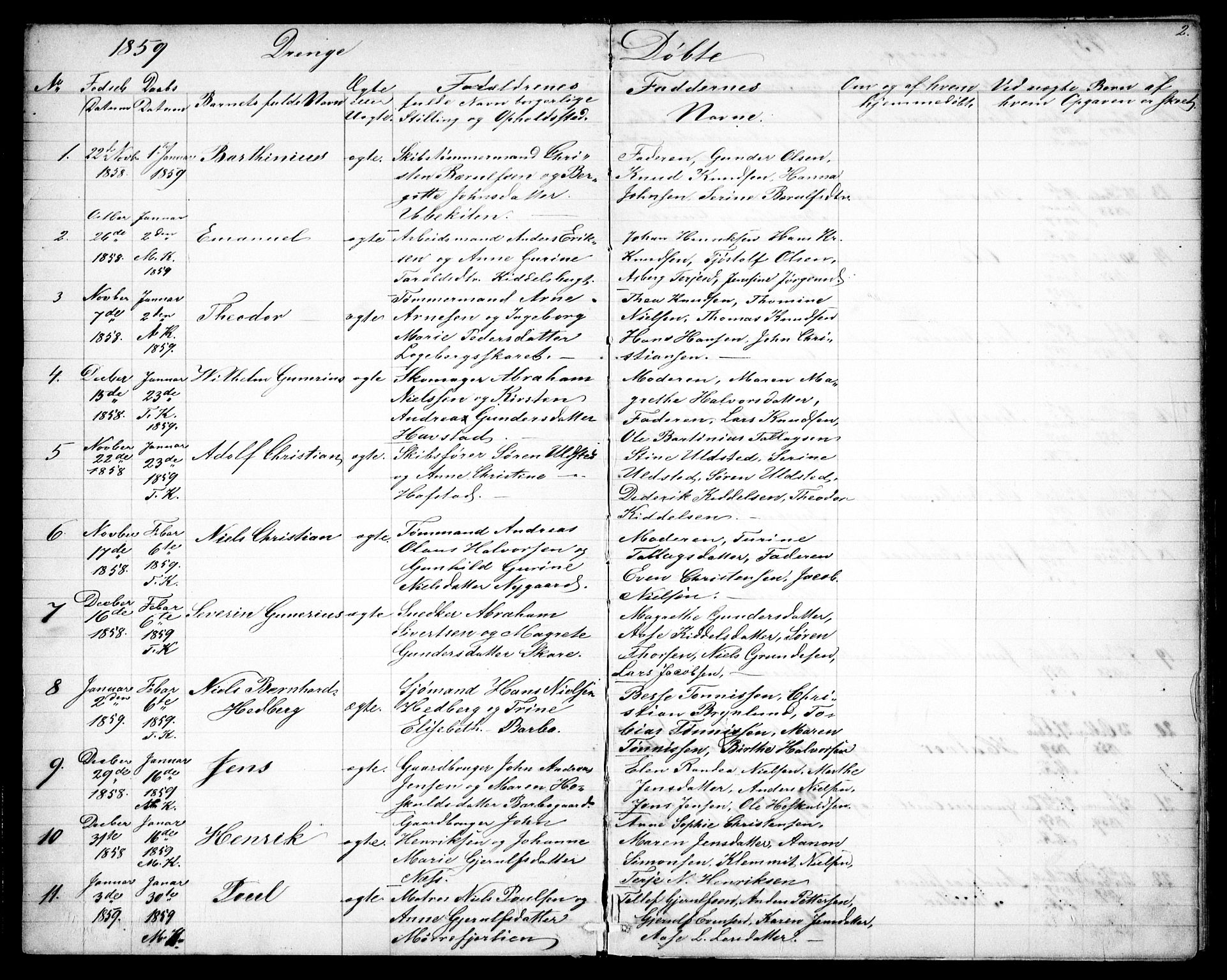 Tromøy sokneprestkontor, SAK/1111-0041/F/Fb/L0003: Parish register (copy) no. B 3, 1859-1868, p. 2