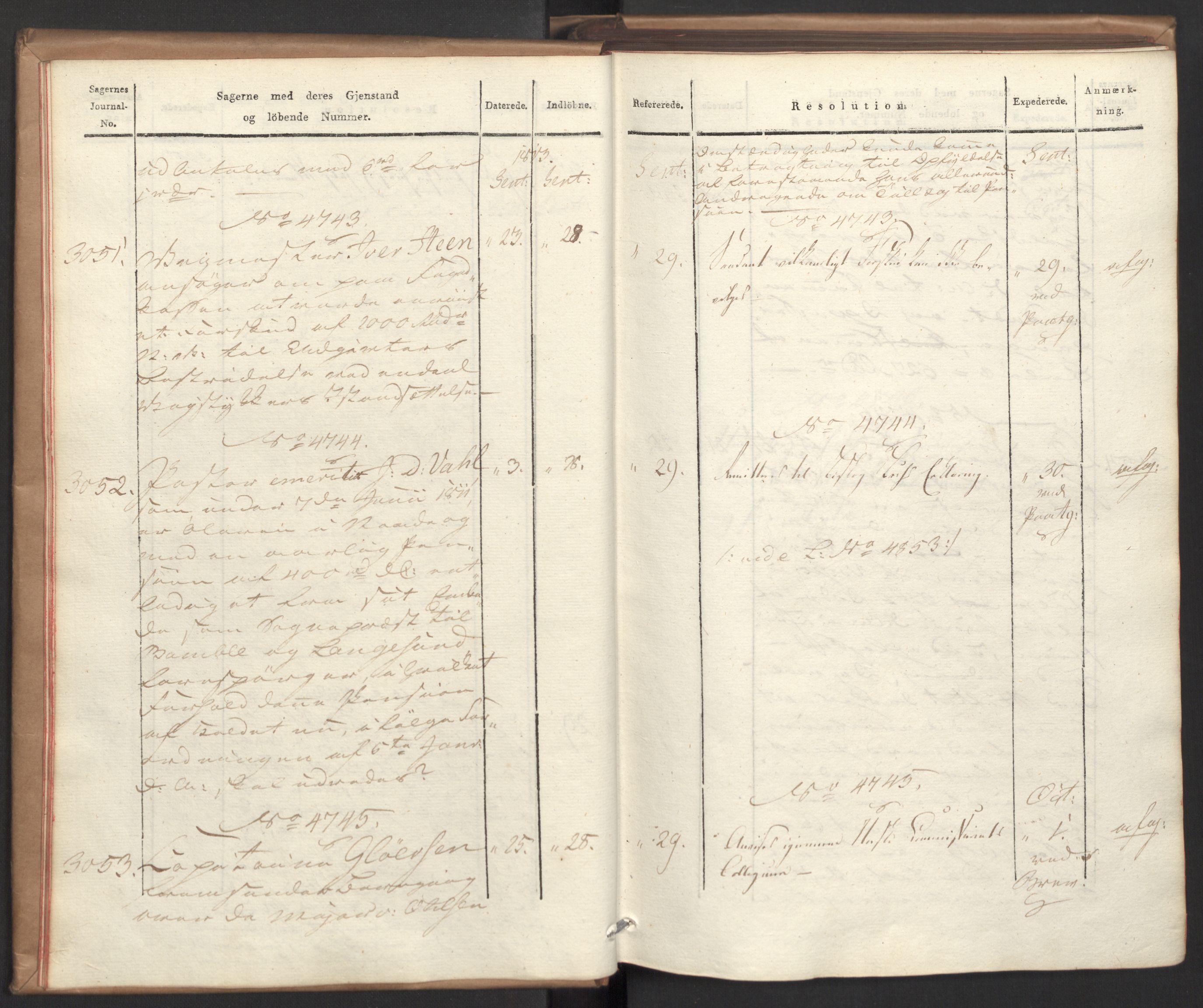 Stattholderembetet 1810-1814, 2. kontor (Kontor B), AV/RA-EA-5432/Ab/L0008: Referatprotokoll,  j.nr. 3043-3538,  l.nr. 4732-5314, 1813, p. 9
