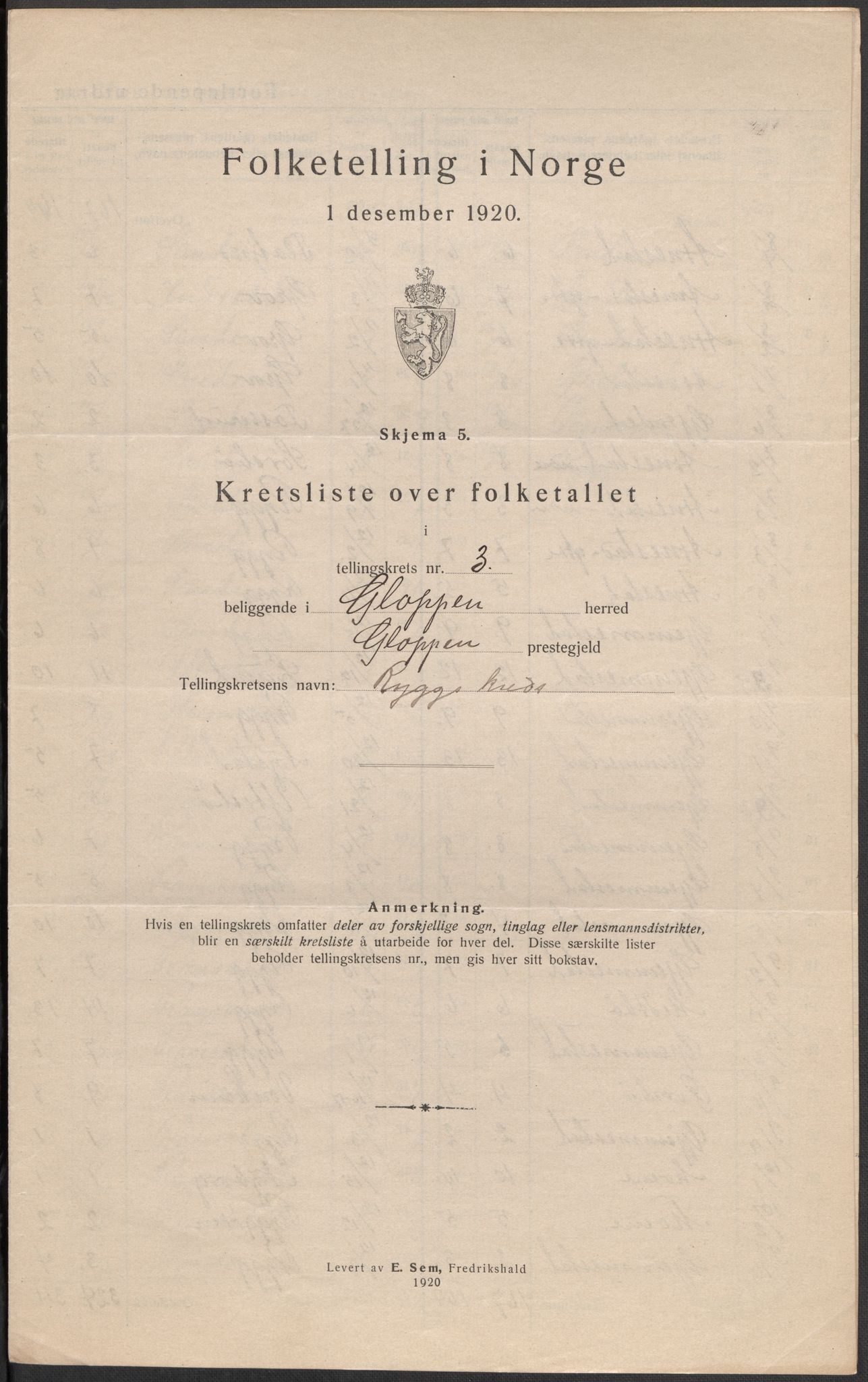 SAB, 1920 census for Gloppen, 1920, p. 12