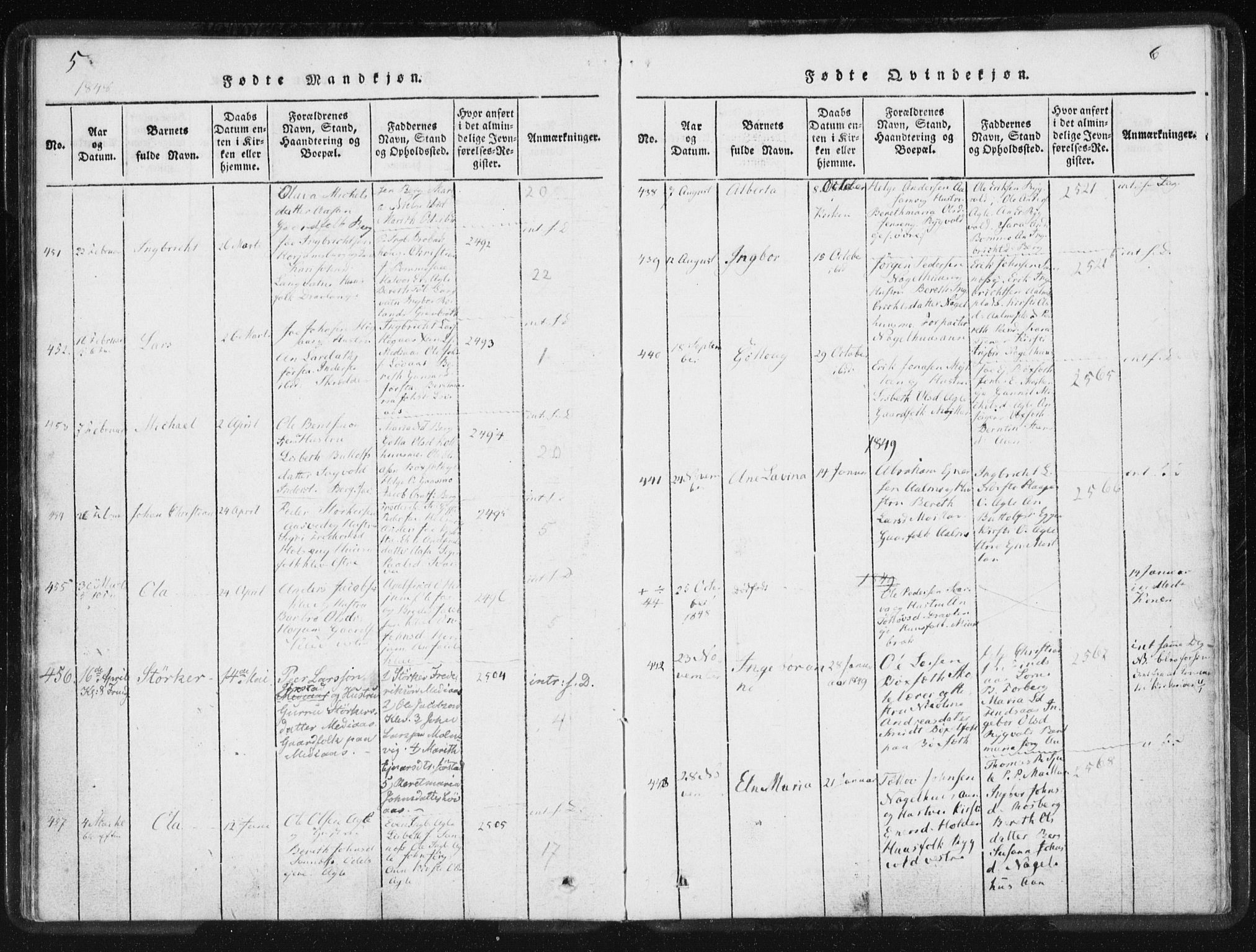 Ministerialprotokoller, klokkerbøker og fødselsregistre - Nord-Trøndelag, SAT/A-1458/749/L0471: Parish register (official) no. 749A05, 1847-1856, p. 5-6