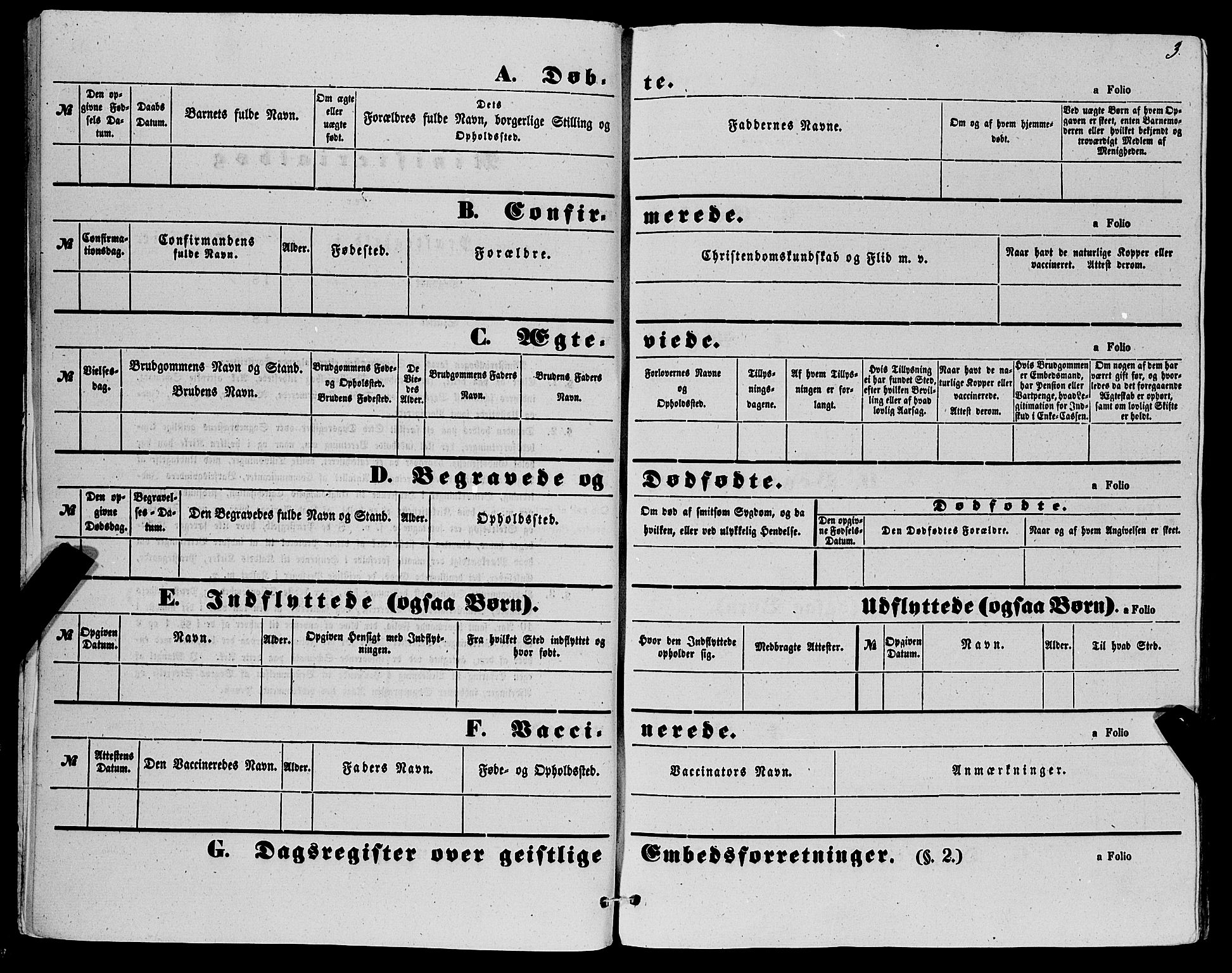 Fana Sokneprestembete, AV/SAB-A-75101/H/Haa/Haaa/L0011: Parish register (official) no. A 11, 1851-1862, p. 3