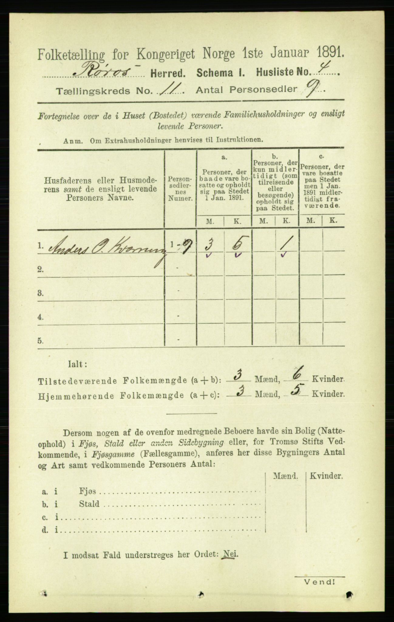 RA, 1891 census for 1640 Røros, 1891, p. 2210