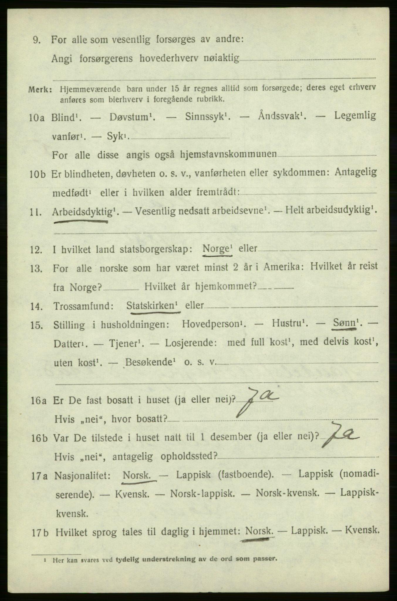 SATØ, 1920 census for Hasvik, 1920, p. 2330