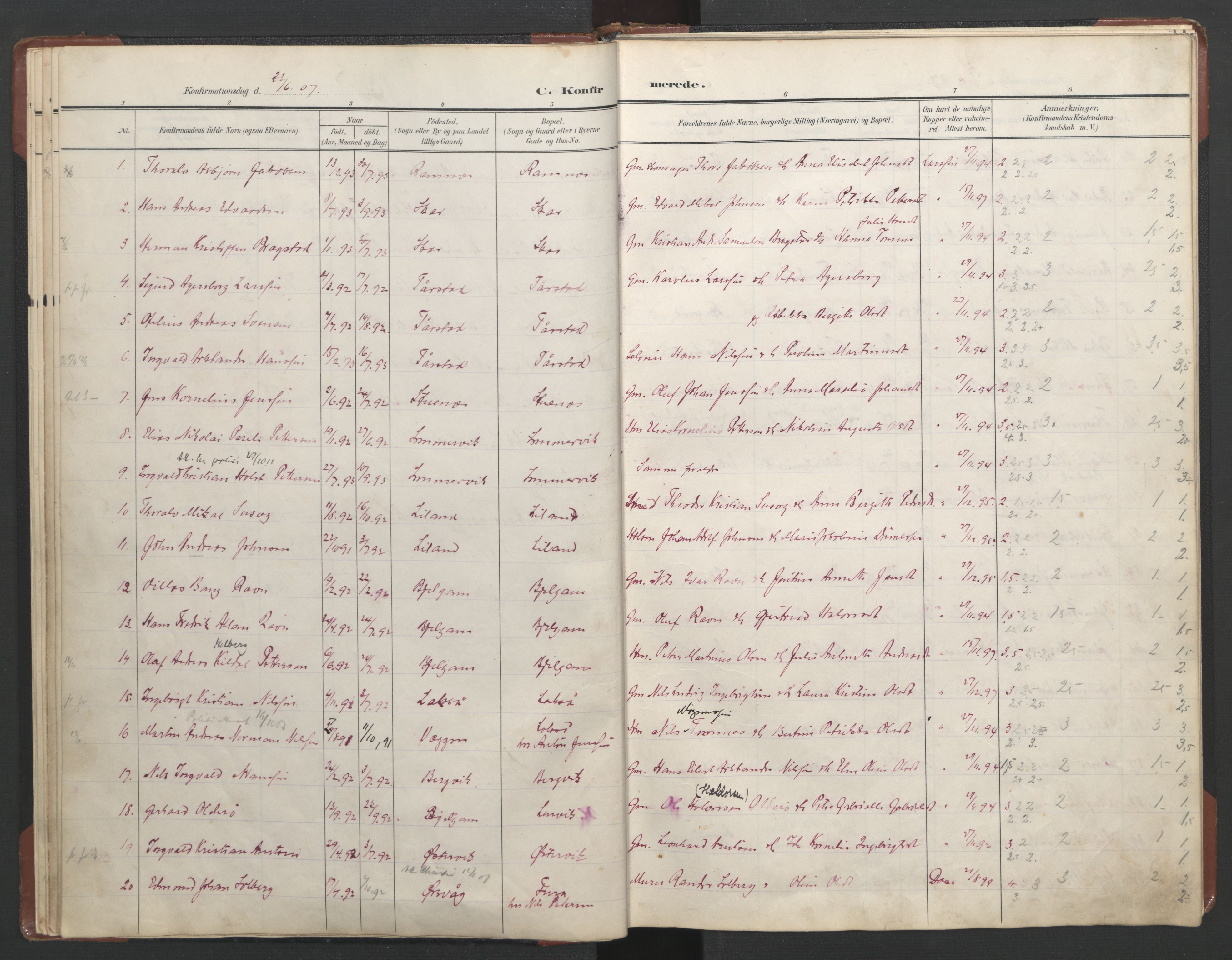 Ministerialprotokoller, klokkerbøker og fødselsregistre - Nordland, AV/SAT-A-1459/863/L0918: Parish register (copy) no. 863C08, 1906-1921