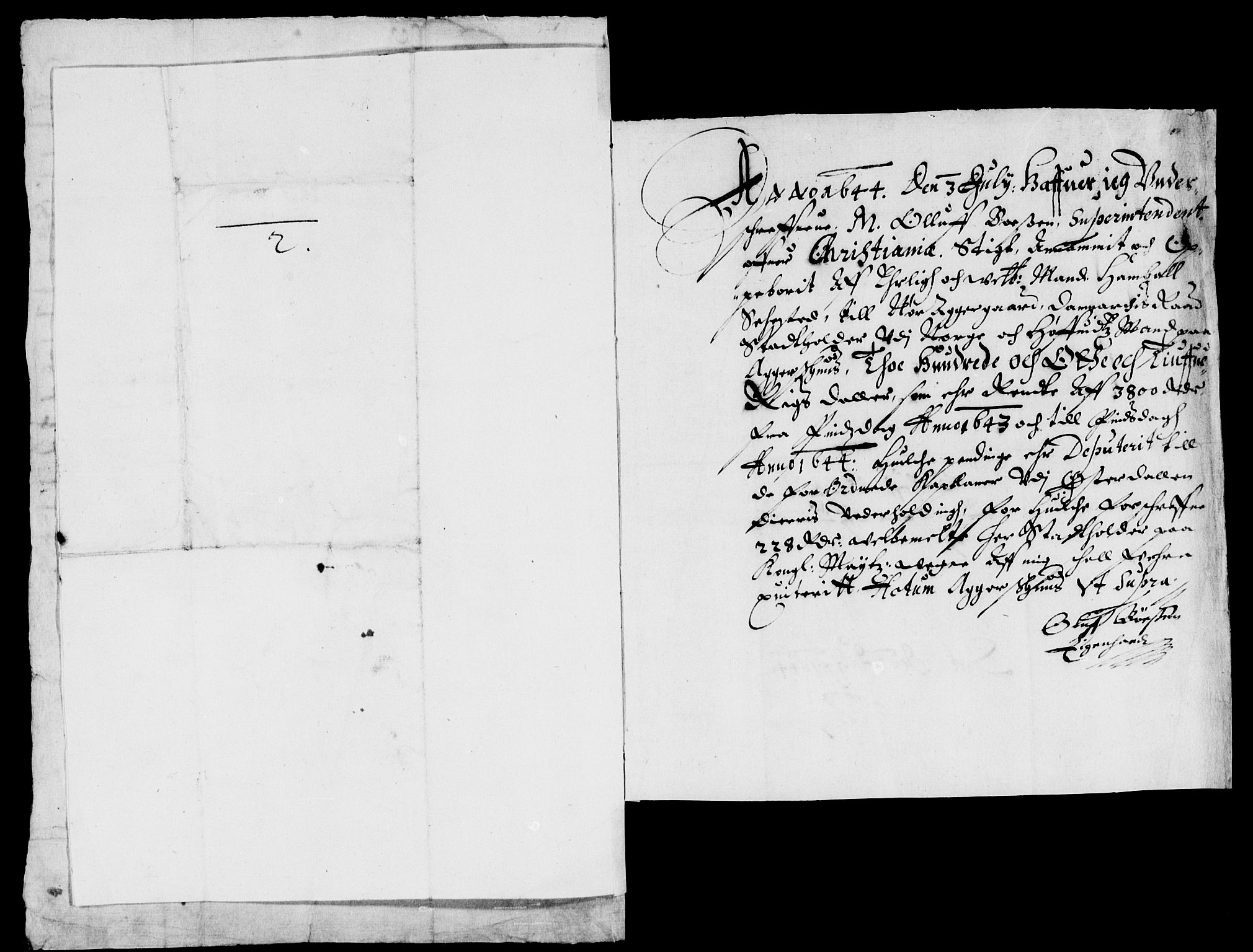 Rentekammeret inntil 1814, Reviderte regnskaper, Lensregnskaper, AV/RA-EA-5023/R/Rb/Rba/L0179: Akershus len, 1643-1644