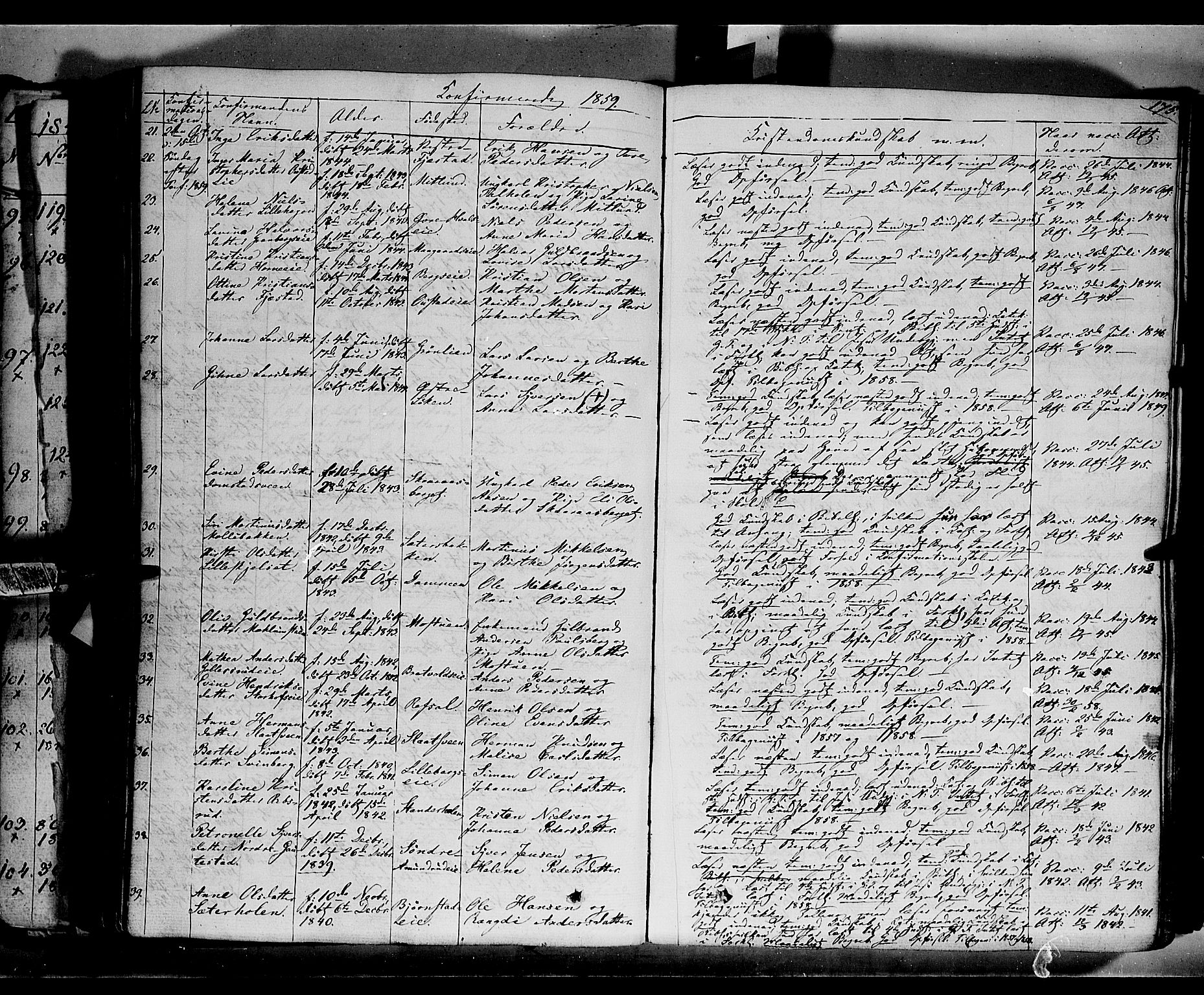 Romedal prestekontor, SAH/PREST-004/K/L0004: Parish register (official) no. 4, 1847-1861, p. 175