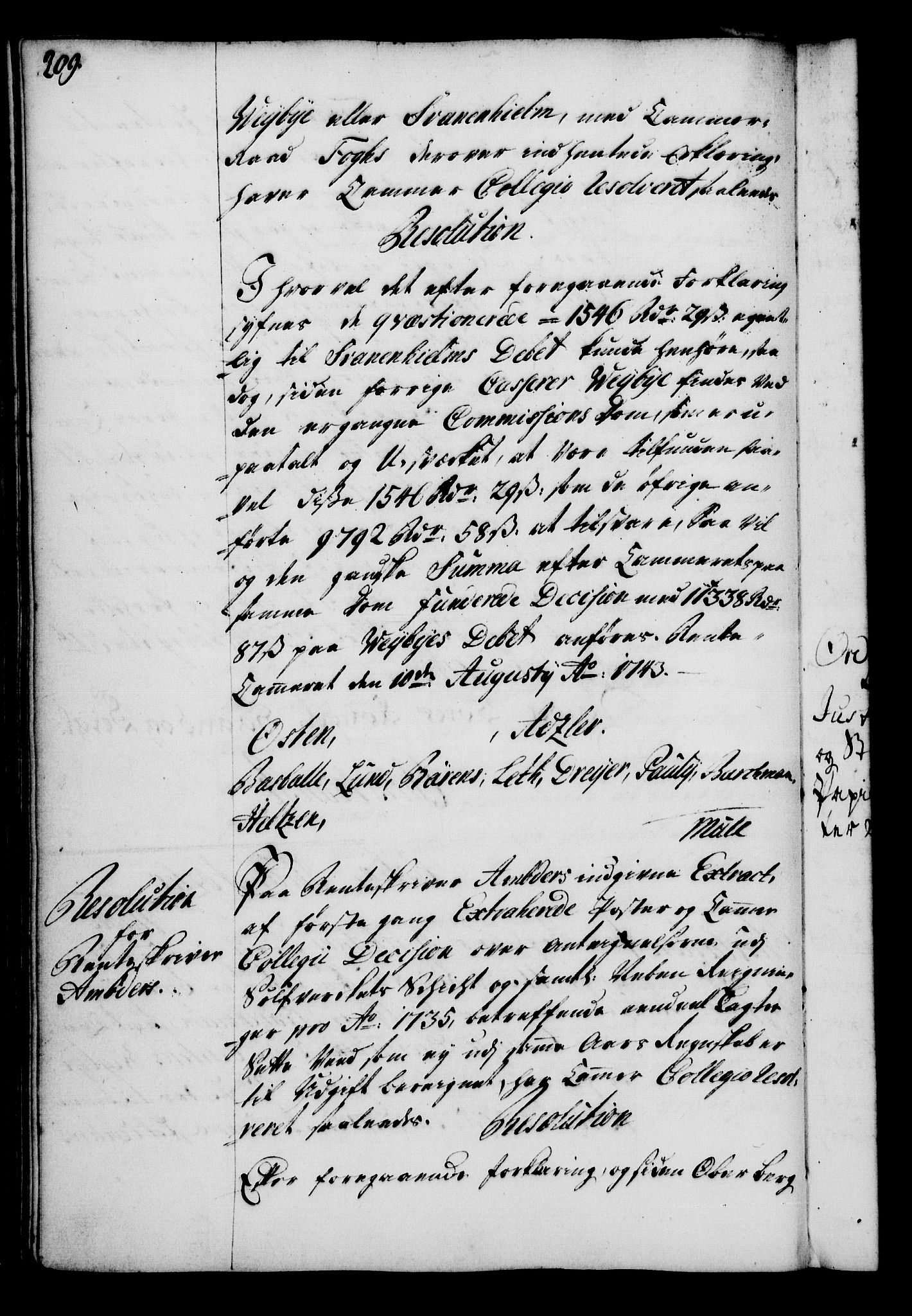 Rentekammeret, Kammerkanselliet, RA/EA-3111/G/Gg/Gga/L0005: Norsk ekspedisjonsprotokoll med register (merket RK 53.5), 1741-1749, p. 209
