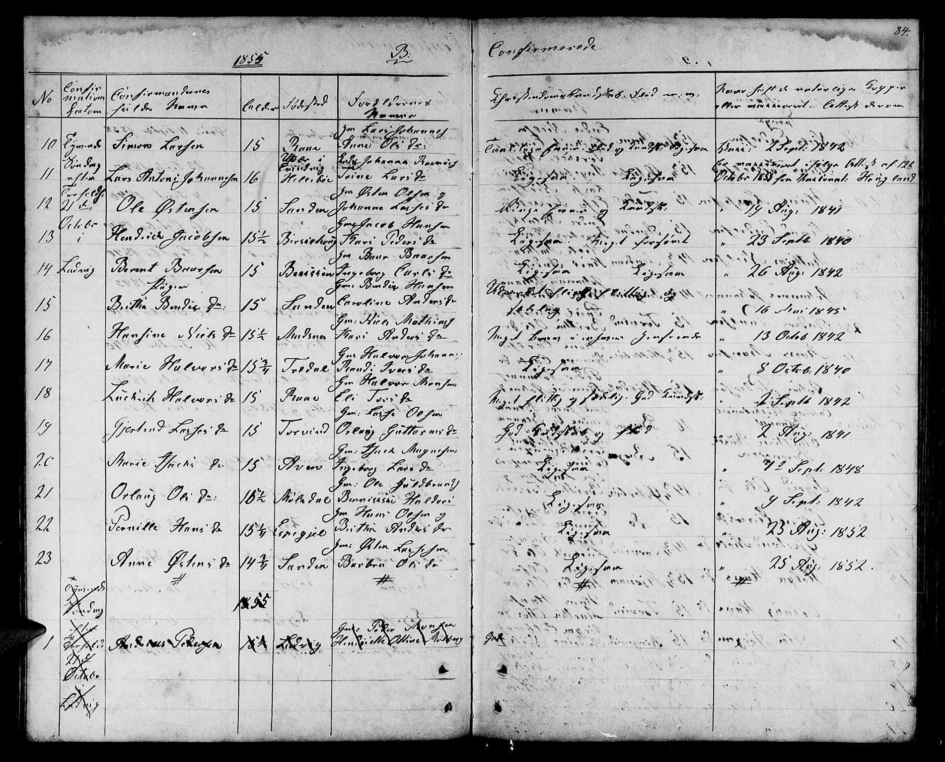 Lavik sokneprestembete, SAB/A-80901: Parish register (copy) no. A 1, 1854-1881, p. 84