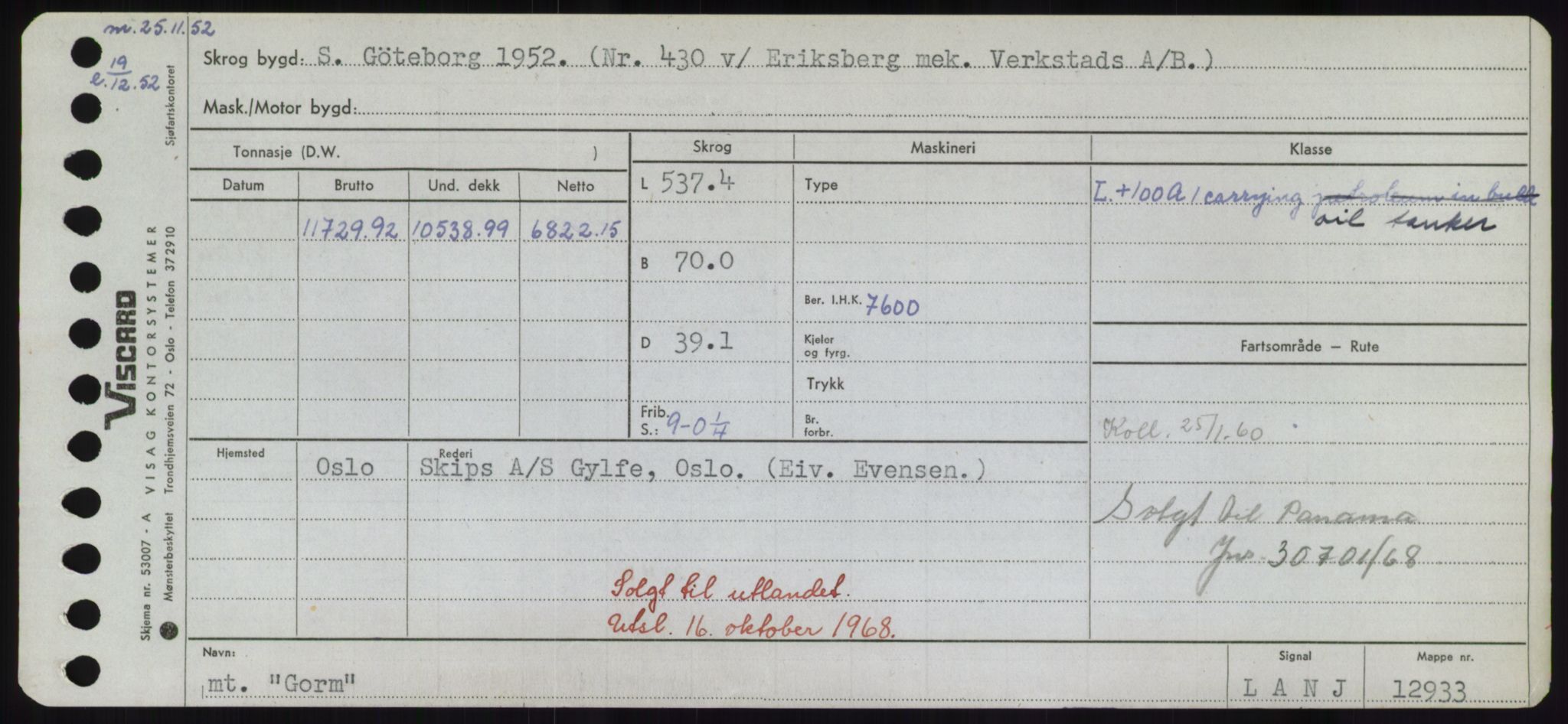 Sjøfartsdirektoratet med forløpere, Skipsmålingen, RA/S-1627/H/Hd/L0013: Fartøy, Gne-Gås, p. 77