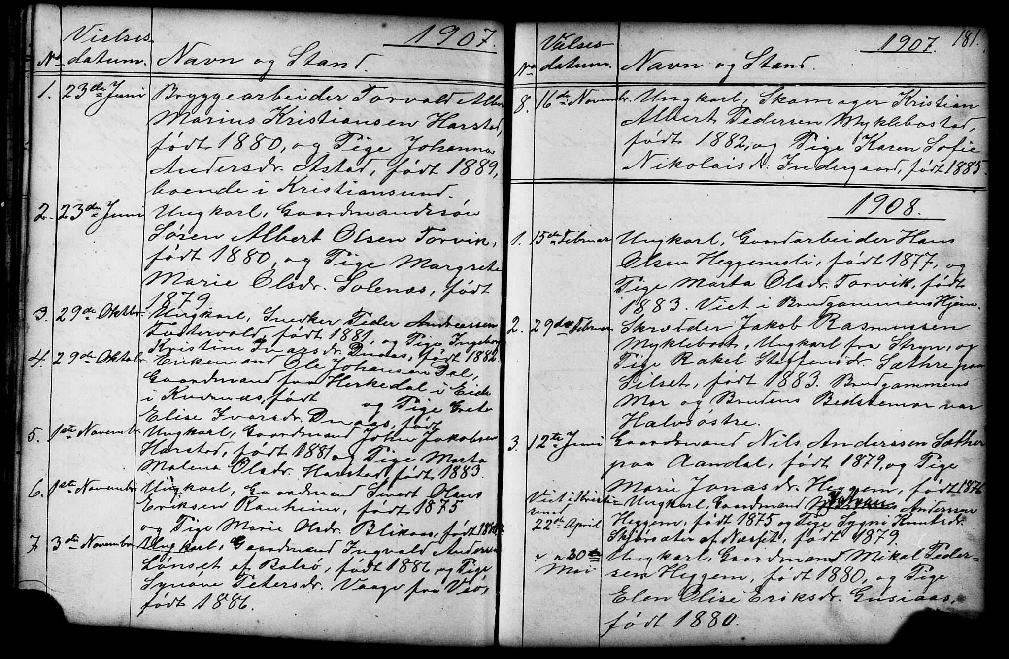 Ministerialprotokoller, klokkerbøker og fødselsregistre - Møre og Romsdal, AV/SAT-A-1454/584/L0969: Parish register (copy) no. 584C02, 1877-1911, p. 181