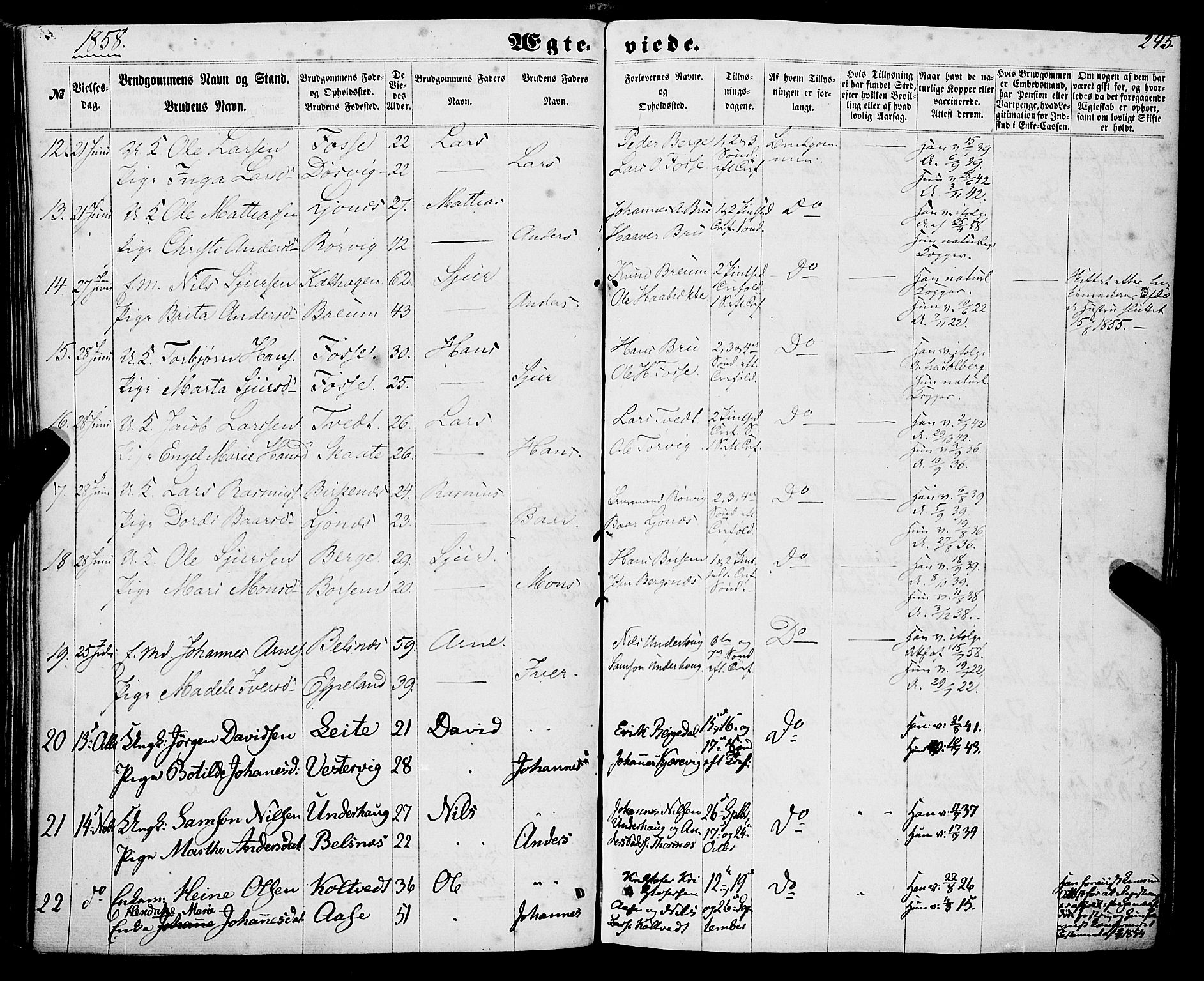 Strandebarm sokneprestembete, SAB/A-78401/H/Haa: Parish register (official) no. A 8, 1858-1872, p. 245