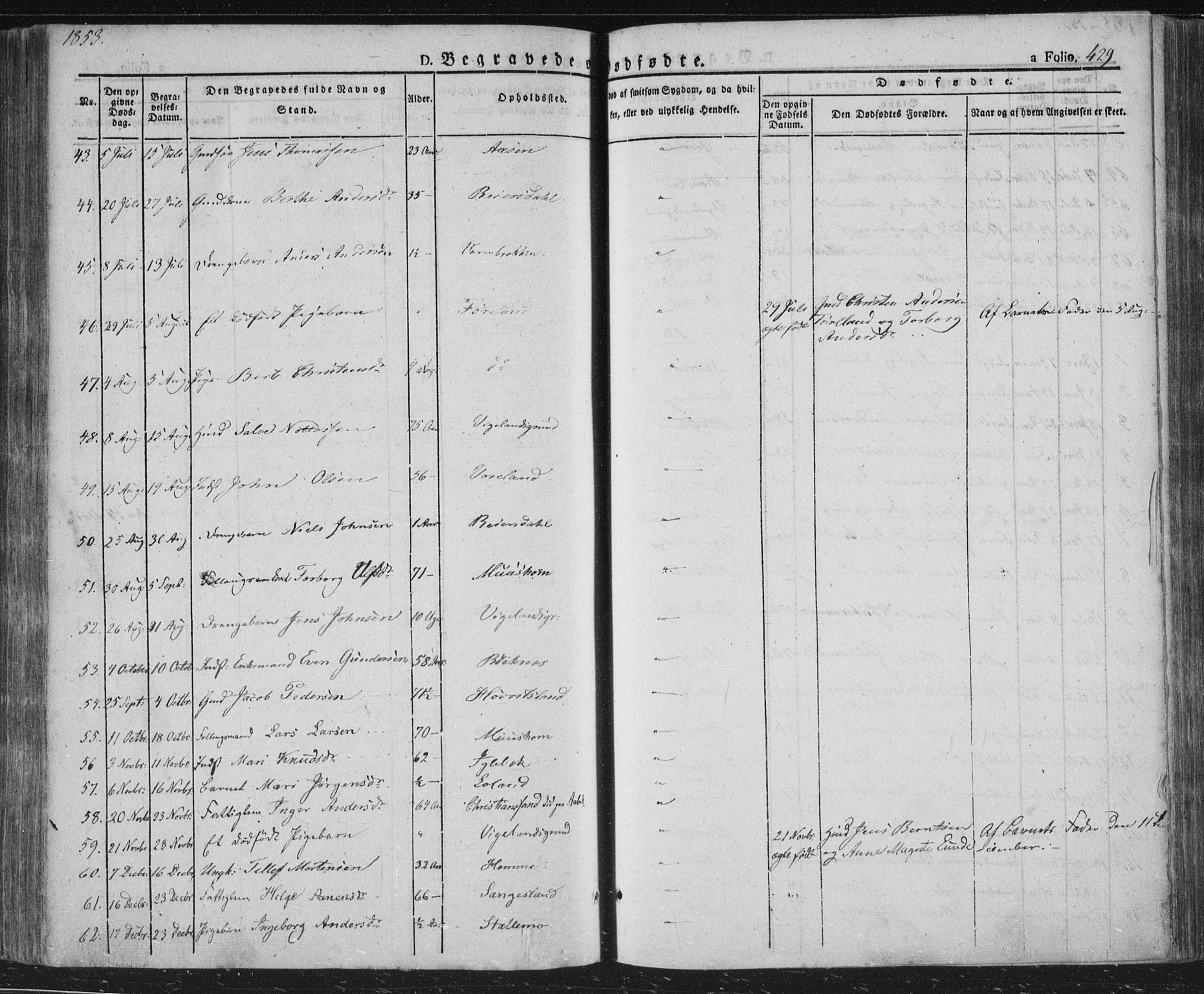 Vennesla sokneprestkontor, SAK/1111-0045/Fa/Fac/L0004: Parish register (official) no. A 4, 1834-1855, p. 429