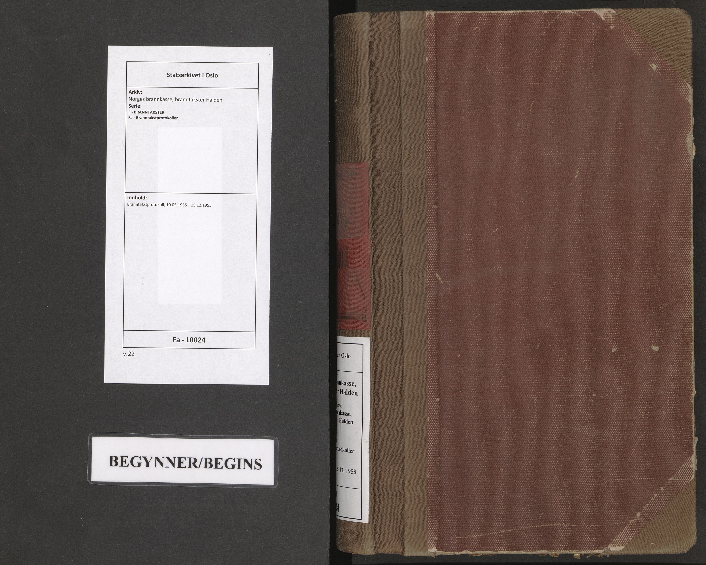 Norges brannkasse, branntakster Halden, AV/SAO-A-11355/F/Fa/L0024: Branntakstprotokoll, 1955