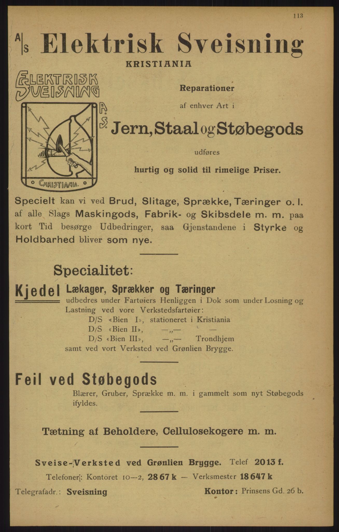 Kristiania/Oslo adressebok, PUBL/-, 1915, p. 113