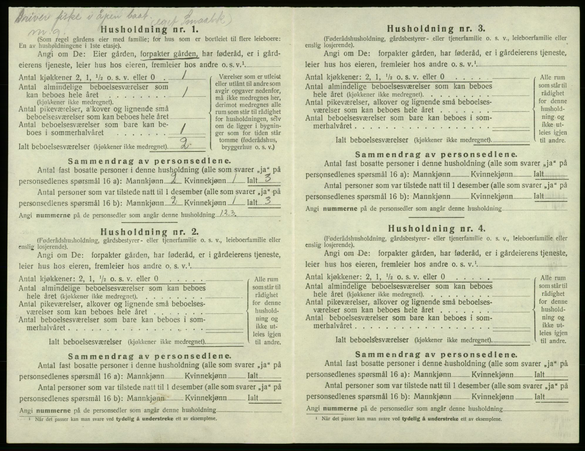 SAB, 1920 census for Bremnes, 1920, p. 124