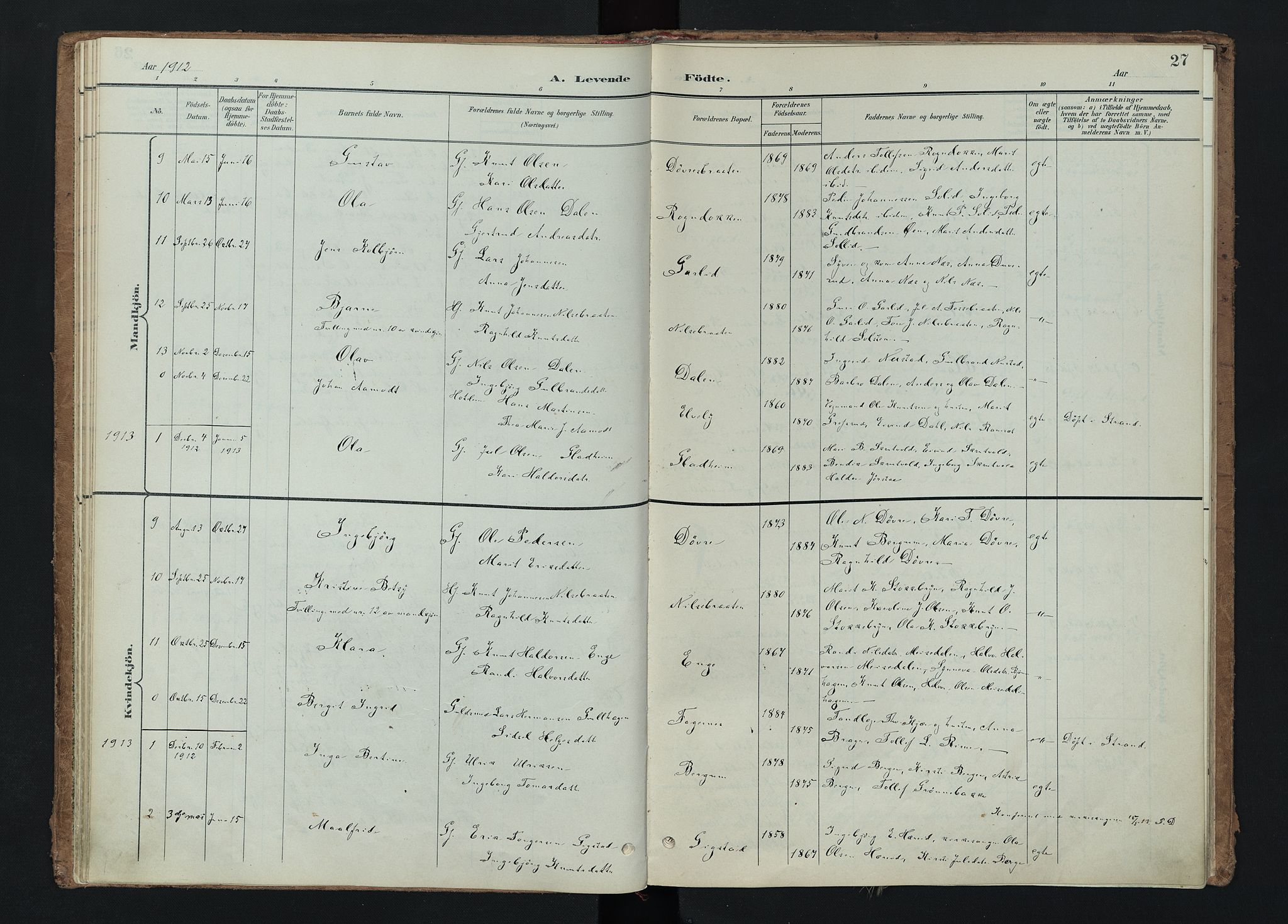 Nord-Aurdal prestekontor, AV/SAH-PREST-132/H/Ha/Haa/L0015: Parish register (official) no. 15, 1896-1914, p. 27