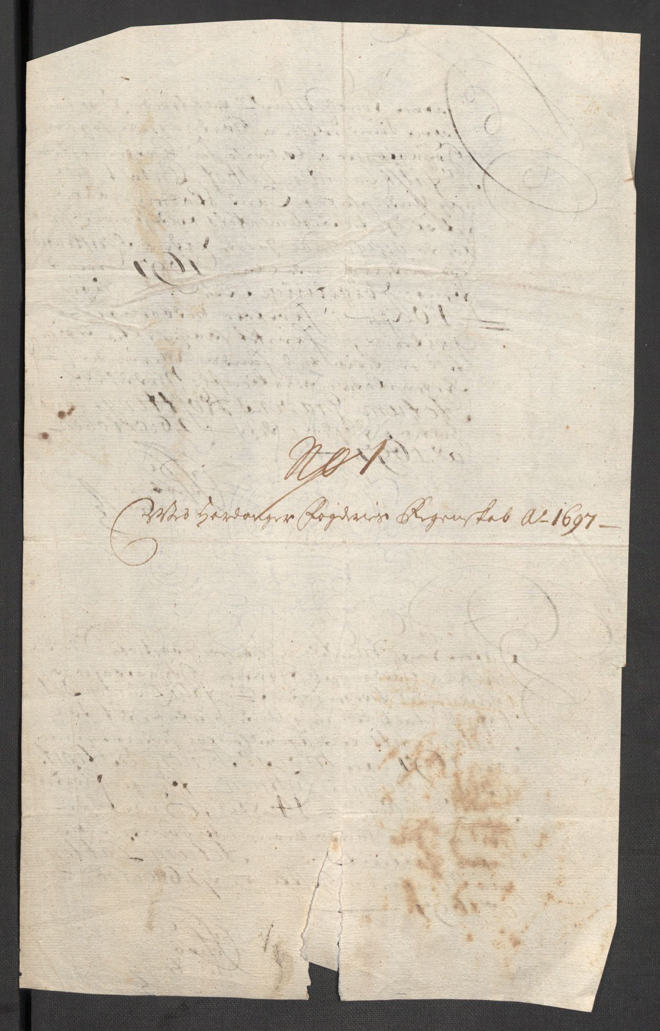 Rentekammeret inntil 1814, Reviderte regnskaper, Fogderegnskap, AV/RA-EA-4092/R48/L2977: Fogderegnskap Sunnhordland og Hardanger, 1697-1698, p. 201