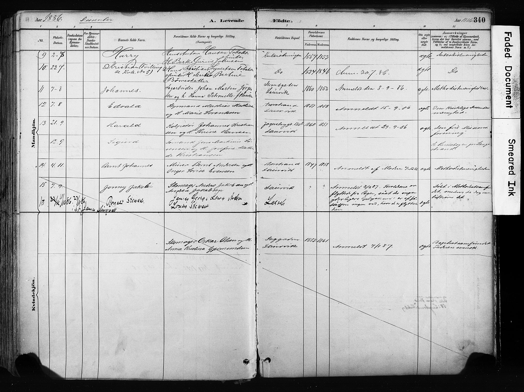 Larvik kirkebøker, SAKO/A-352/F/Fa/L0009: Parish register (official) no. I 9, 1884-1904, p. 340